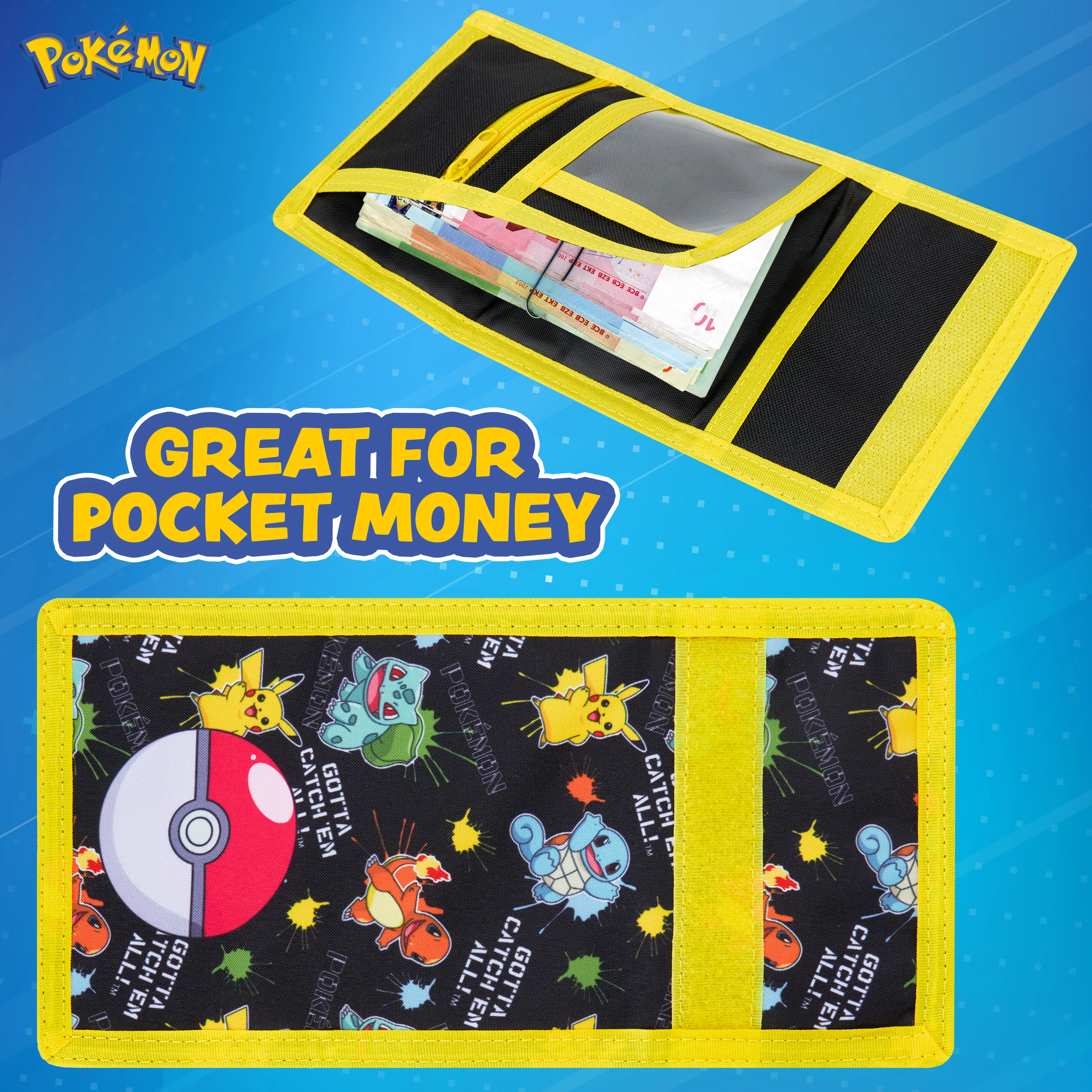 Pokemon Kids Wallet, Pikachu Trifold Wallet - Image 6