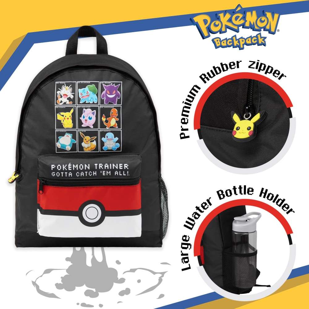 Pokemon Large Backpack for Boys and Girls Trainer Rucksack Kids Pikachu Cards Travel Bag - Image 3