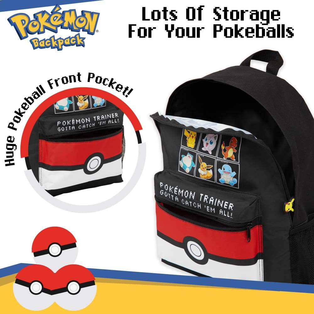 Pokemon Large Backpack for Boys and Girls Trainer Rucksack Kids Pikachu Cards Travel Bag - Image 6