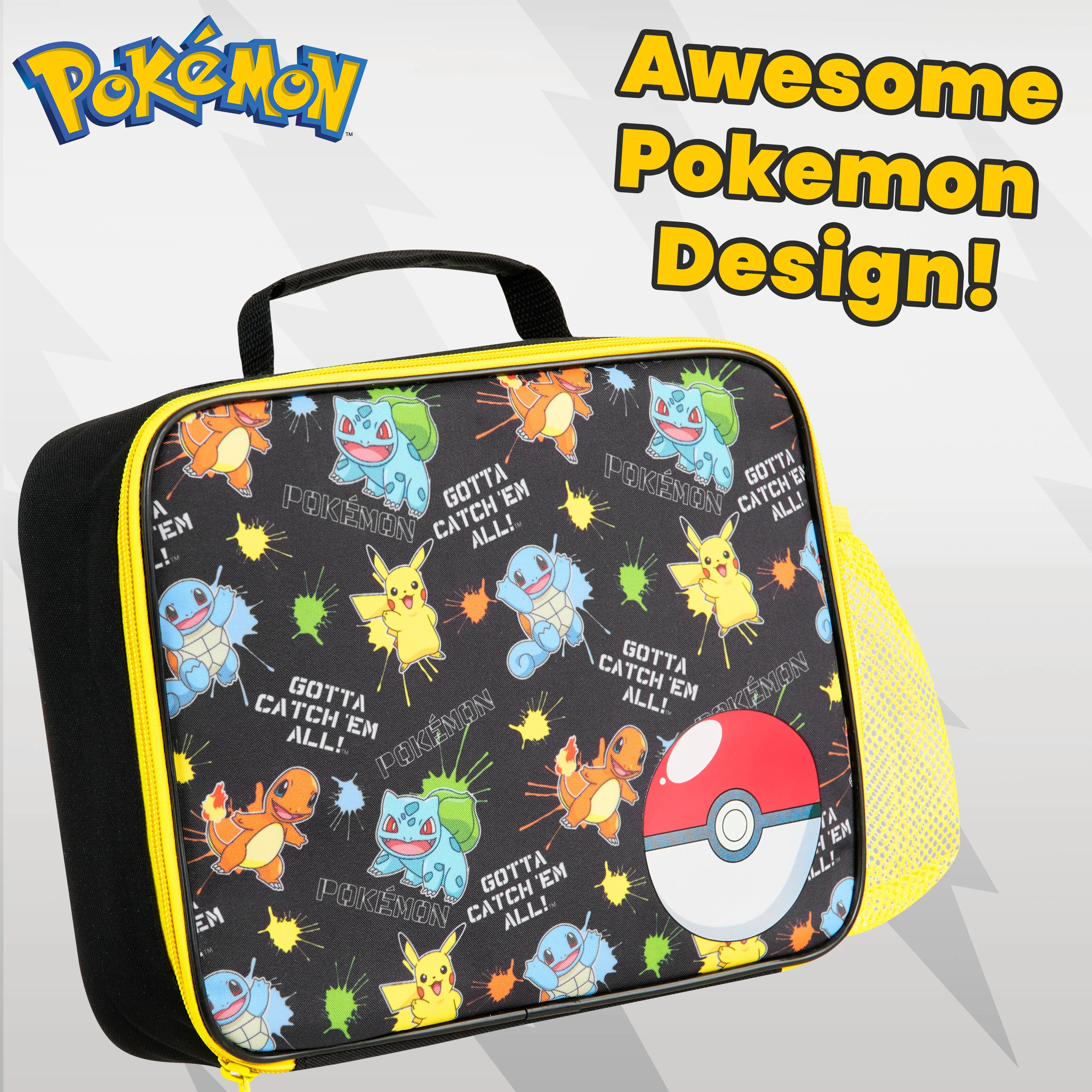 Pokemon Lunch Box Kids, Insulated Lunch Bag for School (Multi) - Image 4