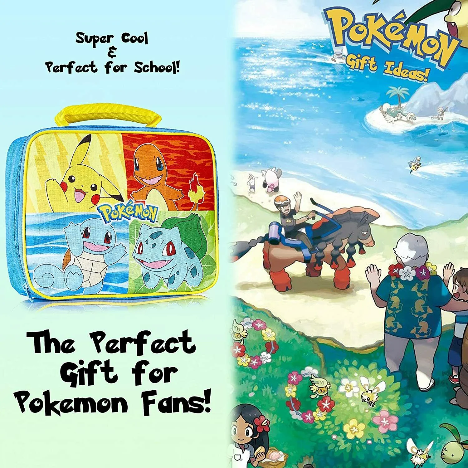 Pokemon Lunch Box Kids, Insulated Lunch Bag for School (Blue) - Image 3