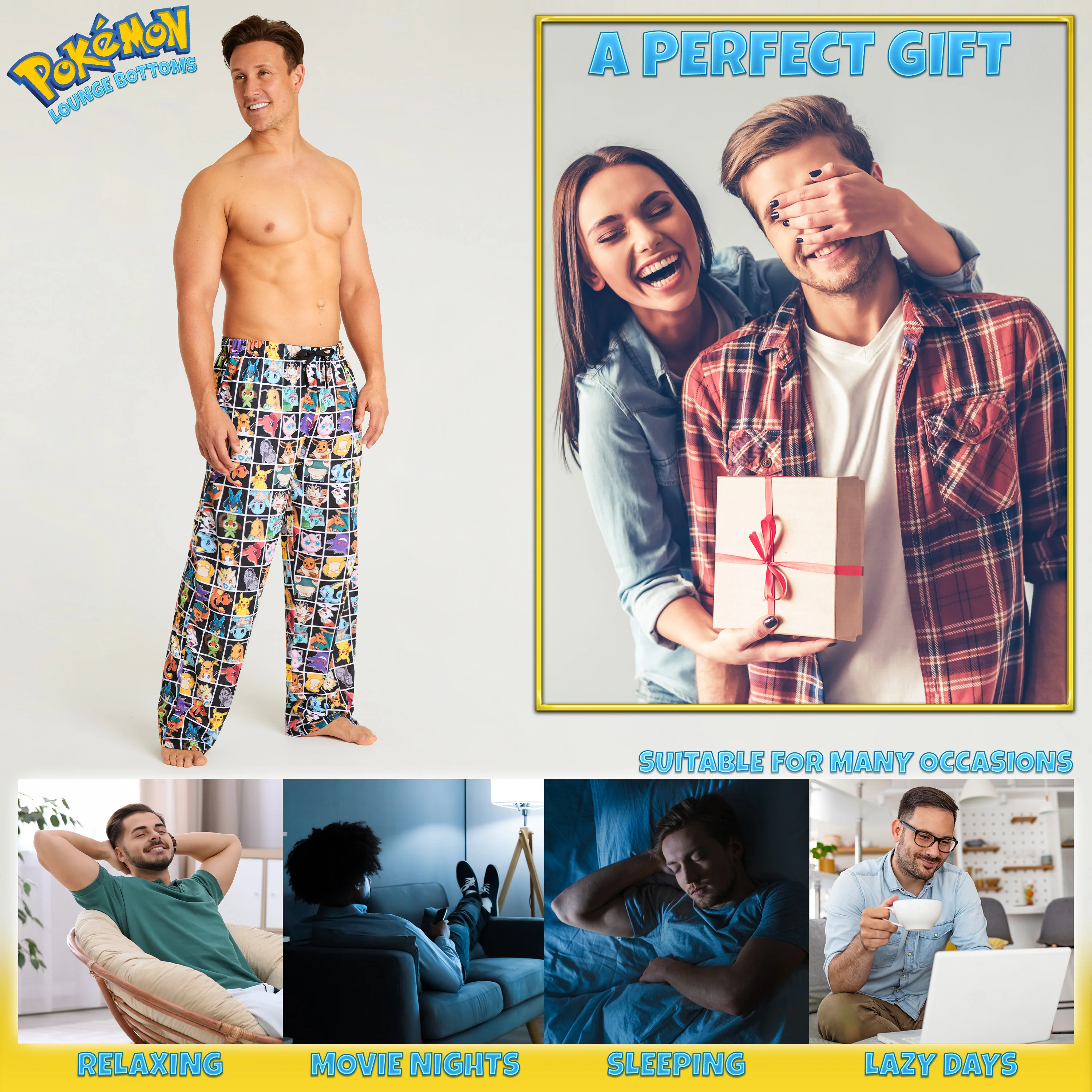 Pokemon Mens Pyjama Bottoms - Nightwear for Men - Image 3