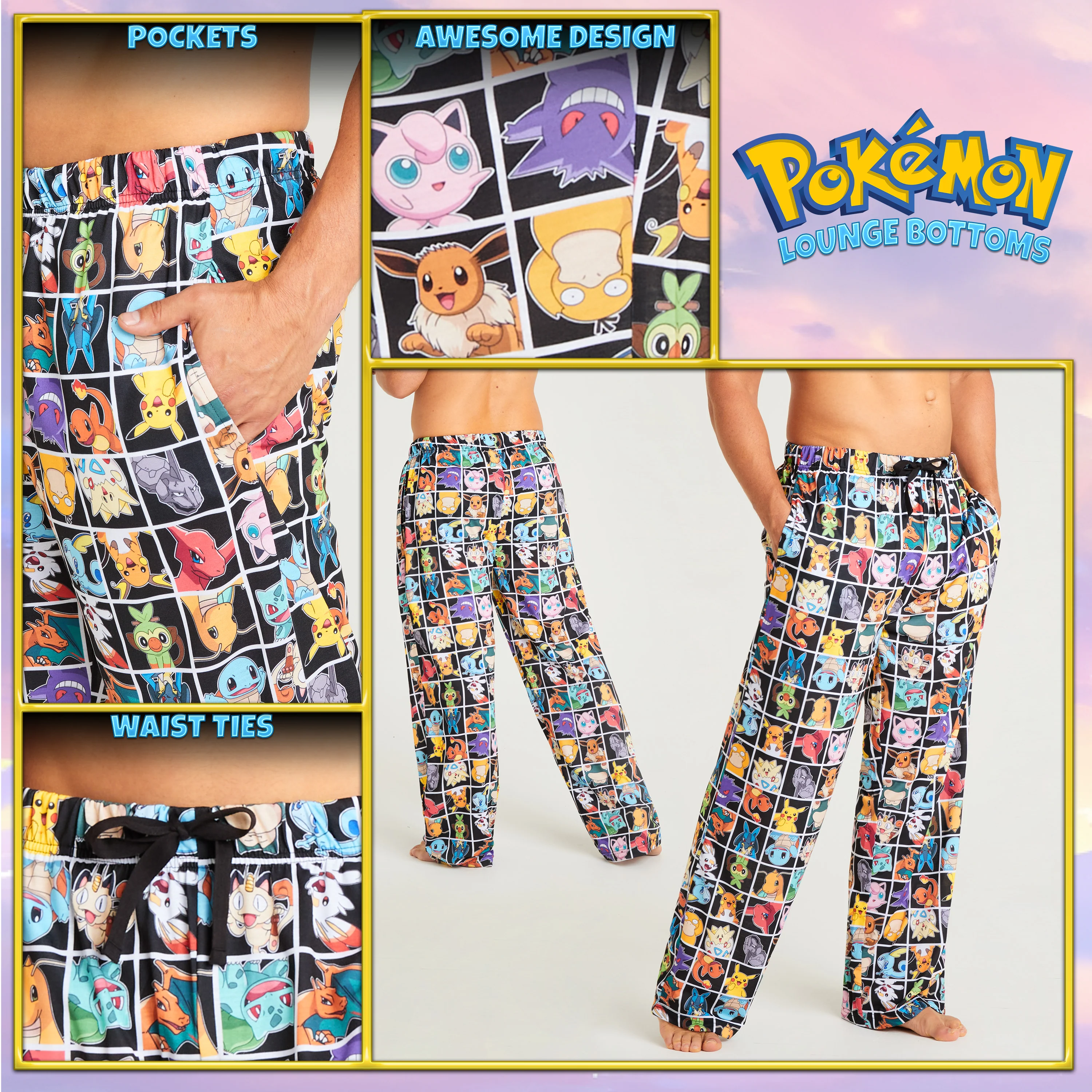 Pokemon Mens Pyjama Bottoms - Nightwear for Men - Image 4