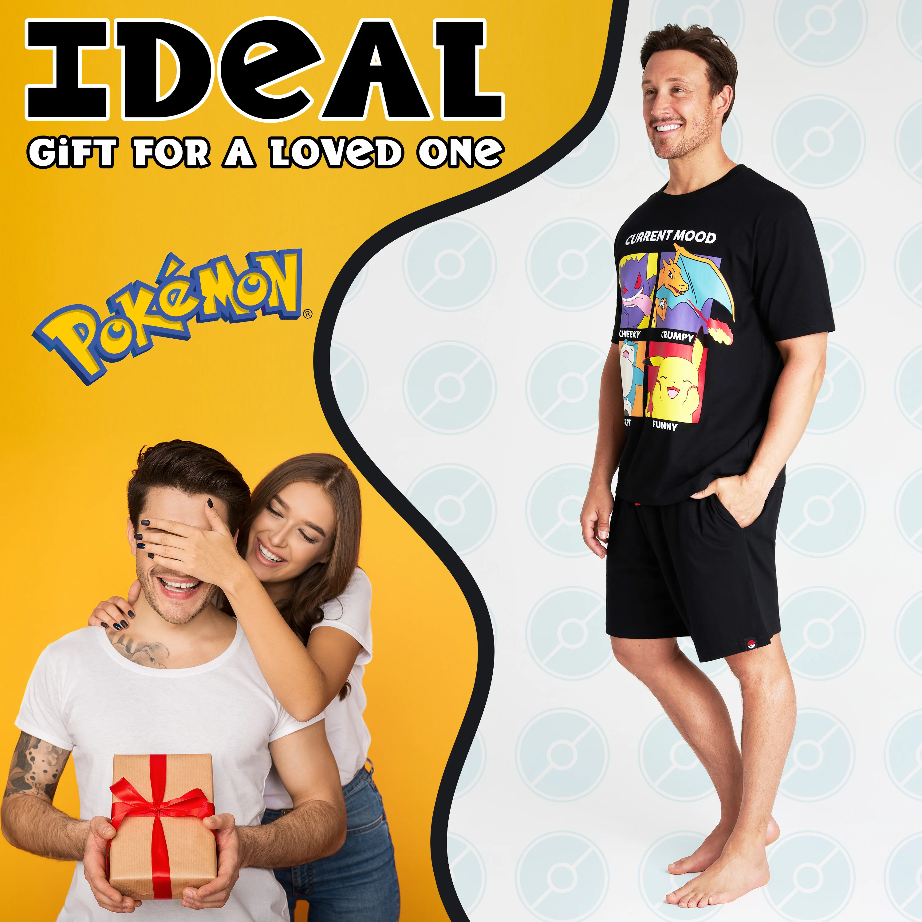Pokemon Mens Pyjamas Set Summer Nightwear Shorts &T-Shirt Pyjamas for Men - Image 3