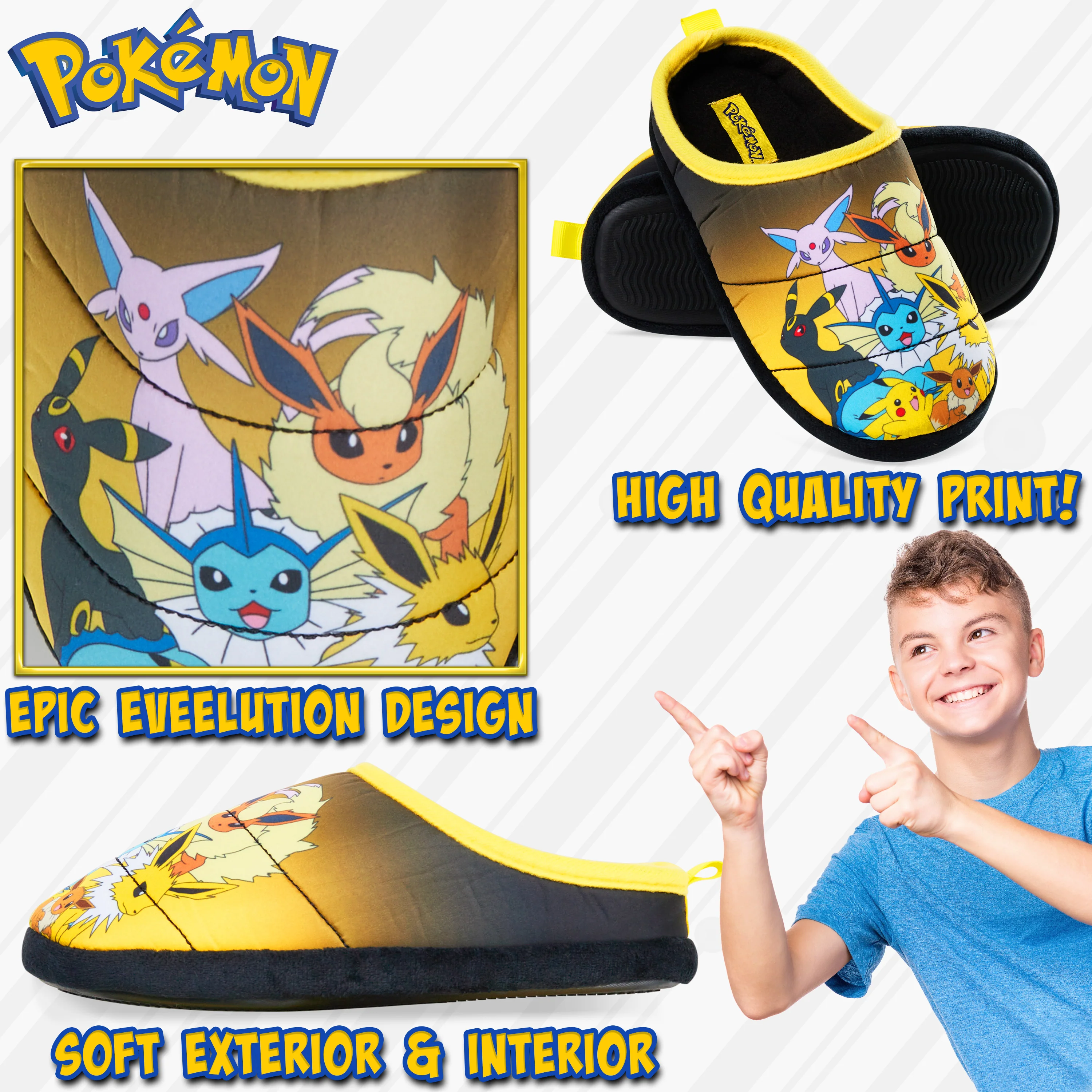 Pokemon Mens Slippers, Cosy Slip-On House Shoes with Non-Slip Sole - Gifts for Men - Image 3