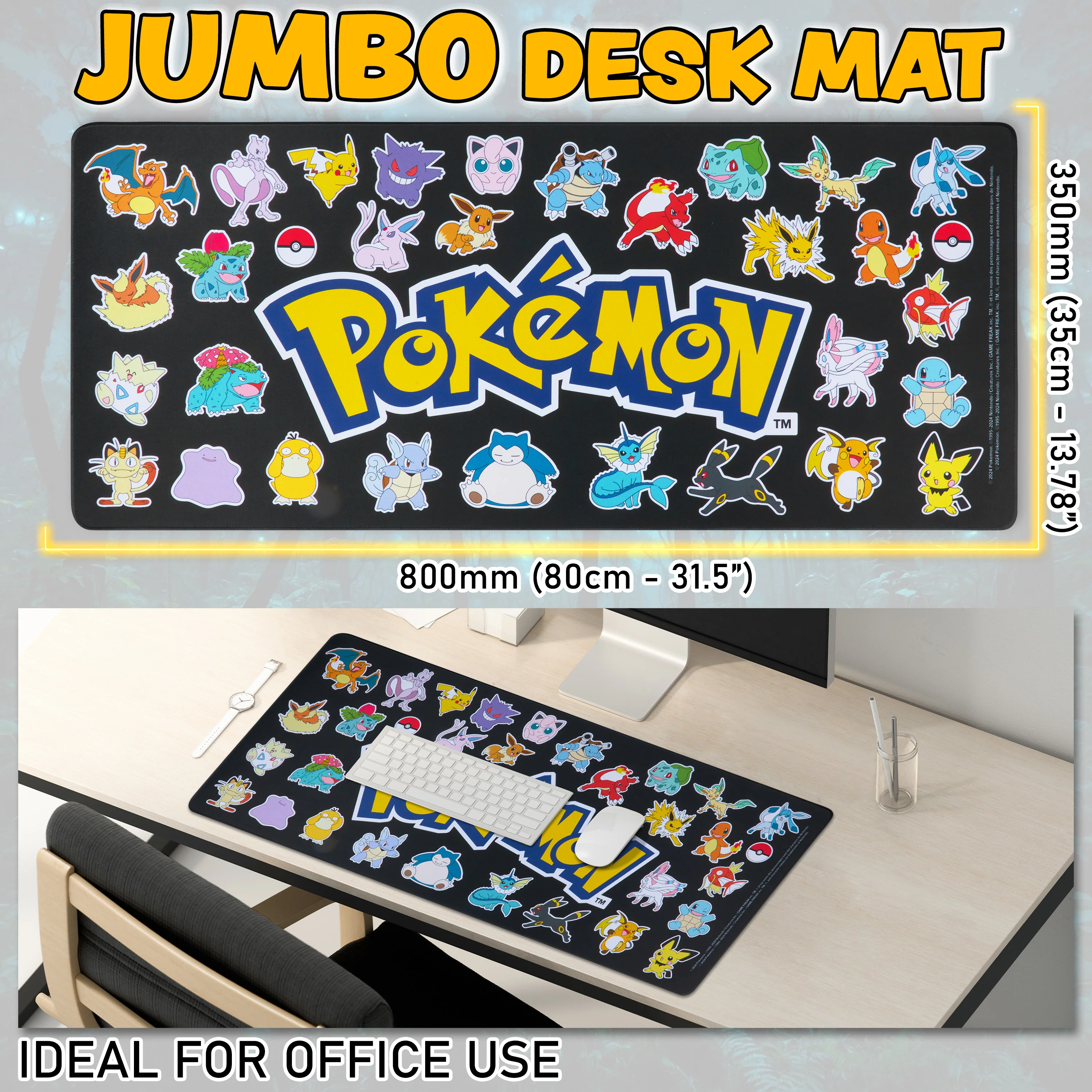 Pokemon Mouse Mat Large Desk Mat Pikachu - Image 3