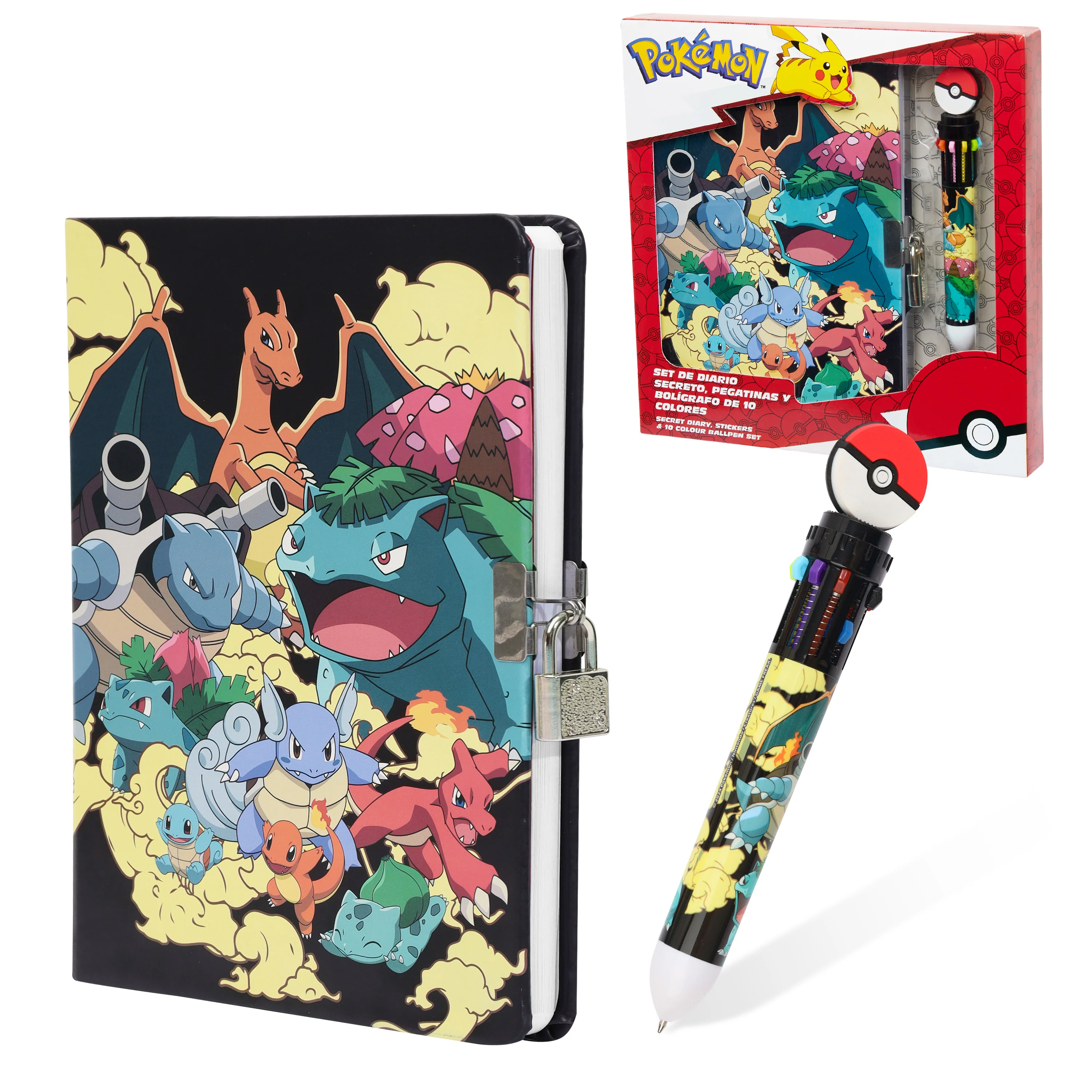 Pokemon Notebook and Pen Set Anime Stationery Supplies Teens Kids Diary