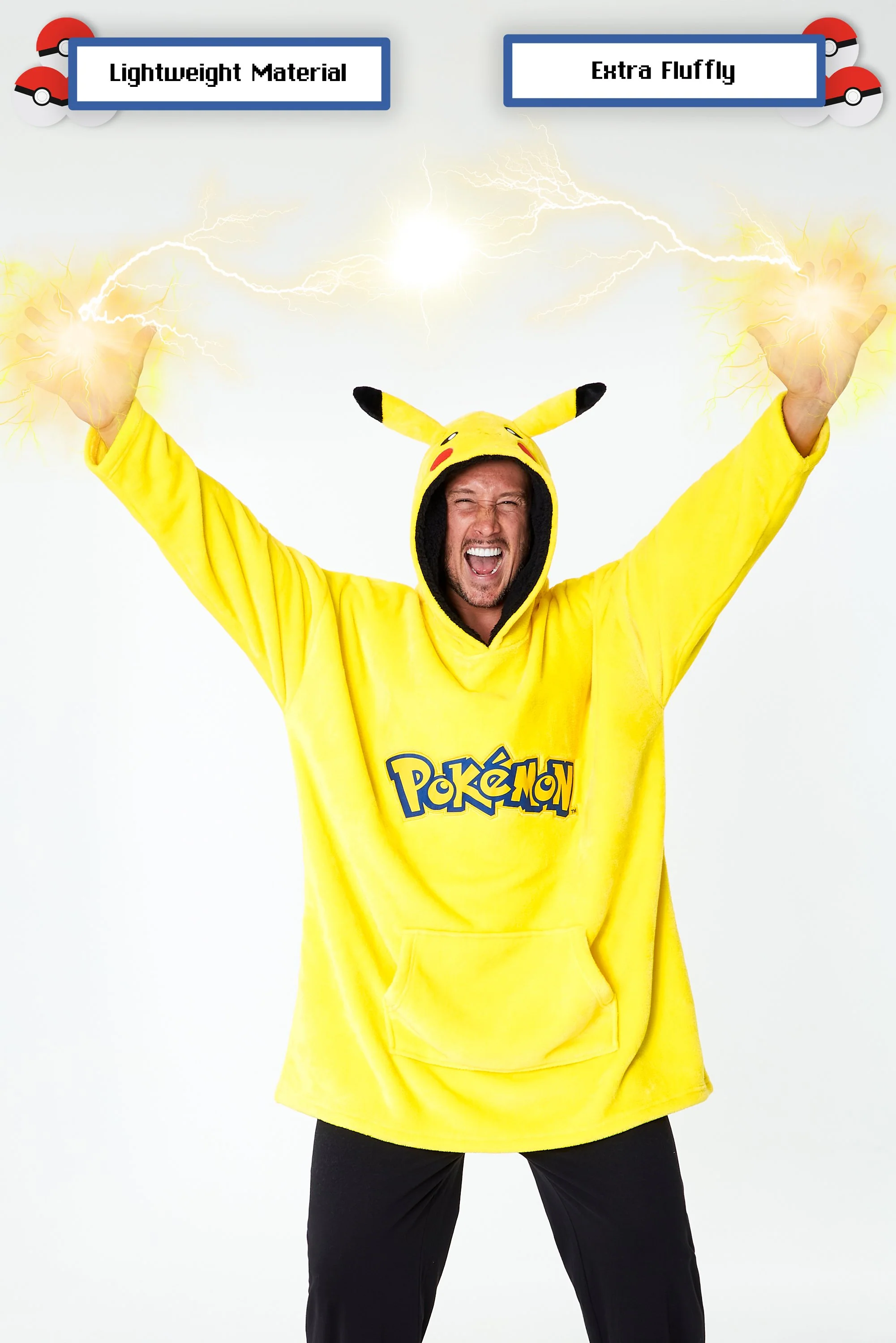 Pokemon Oversized Blanket Hoodie for Men - Pikachu Wearable Blanket - Image 5