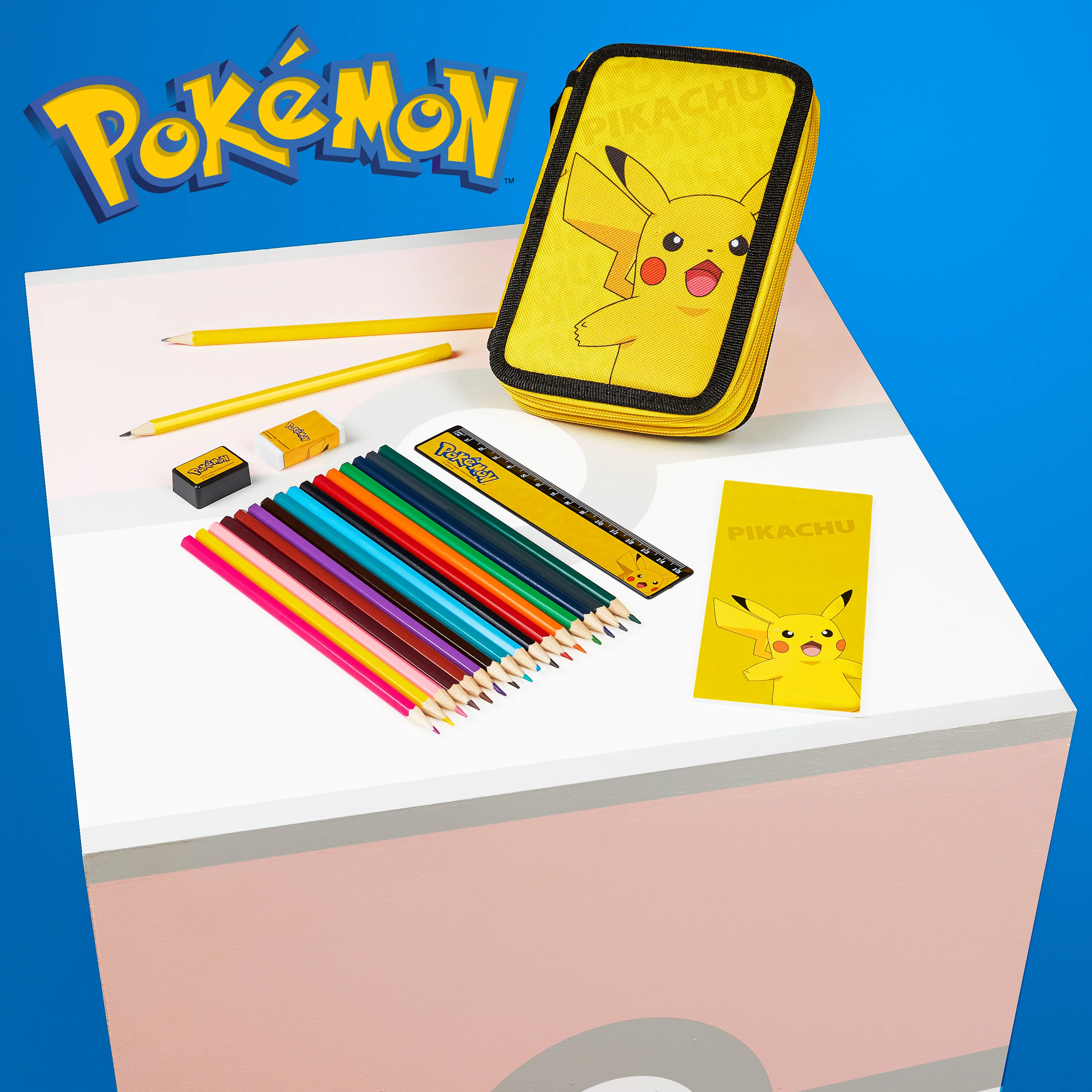 Pokémon Pencil Case for Kids Teen Filled with Anime School Supplies Stationery Set Pikachu Pen Case Multiple Compartments Drawing Writing Colouring Set (Charmander Pikachu Squirtle Bulbasaur) - Image 3