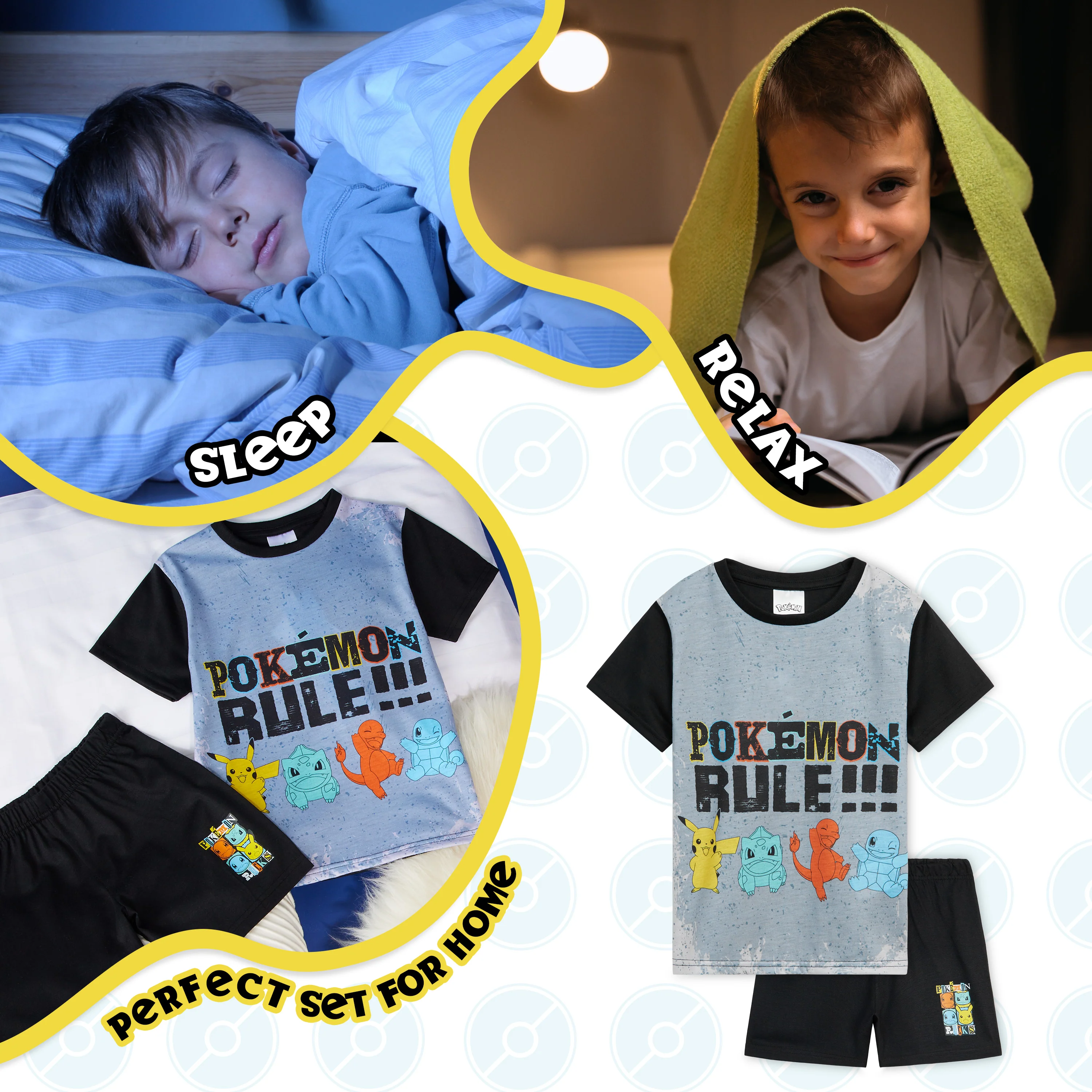 Pokemon Pyjamas for Boys, Pokemon T-Shirt and Shorts Nightwear for Boys - Image 5