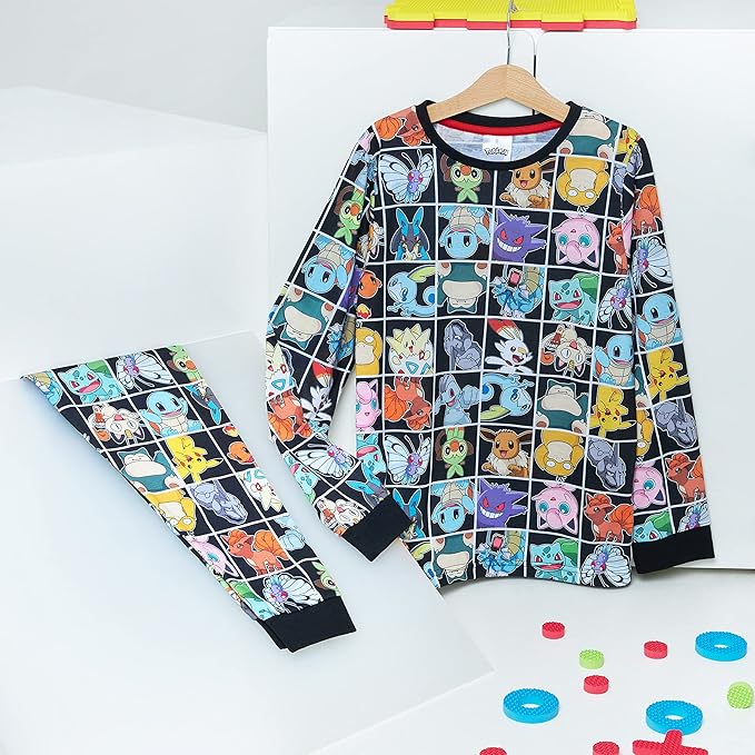 Pokemon Pyjamas for Boys & Teenagers Long PJs Set Soft Breathable Nightwear - Image 2