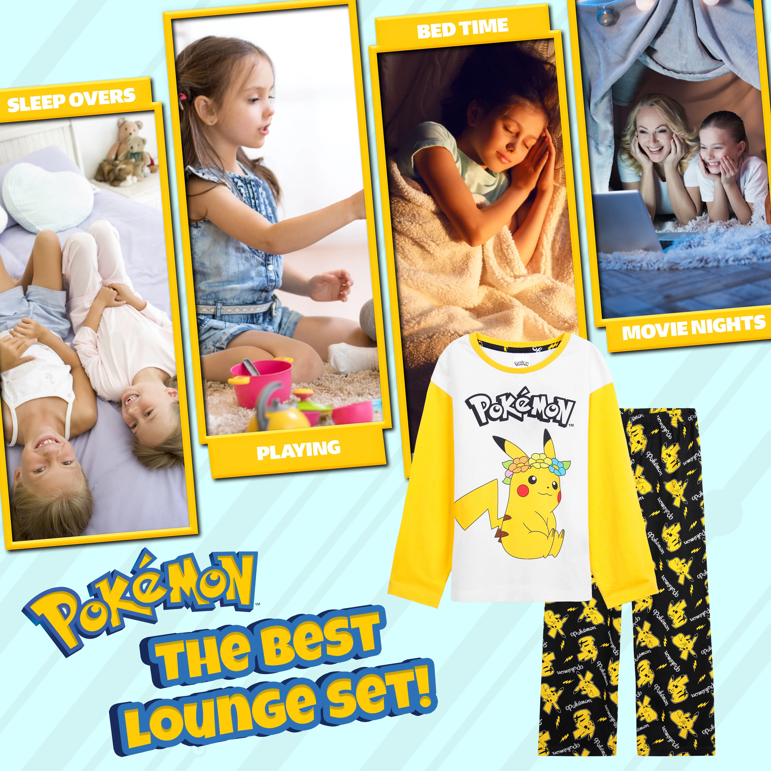 Pokemon Pyjamas for Girls, Pikachu Loungewear Set - Image 5