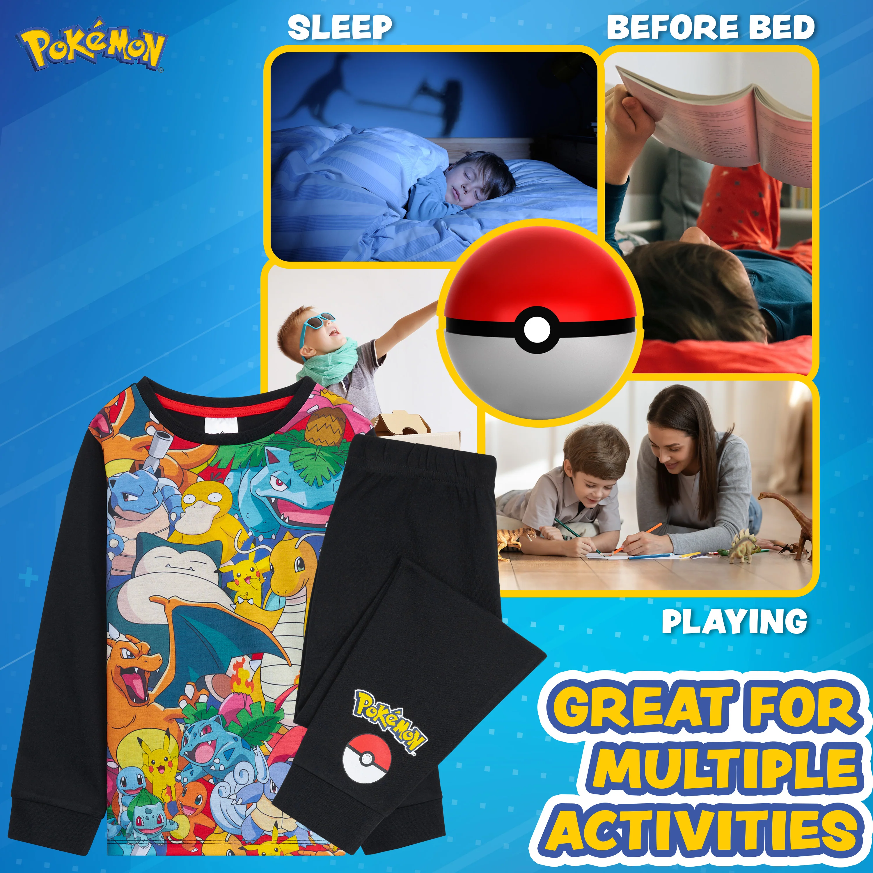 Pokemon Pyjamas for Kids, Pikachu Boys Pyjamas Set, Pokemon Gifts - Image 4