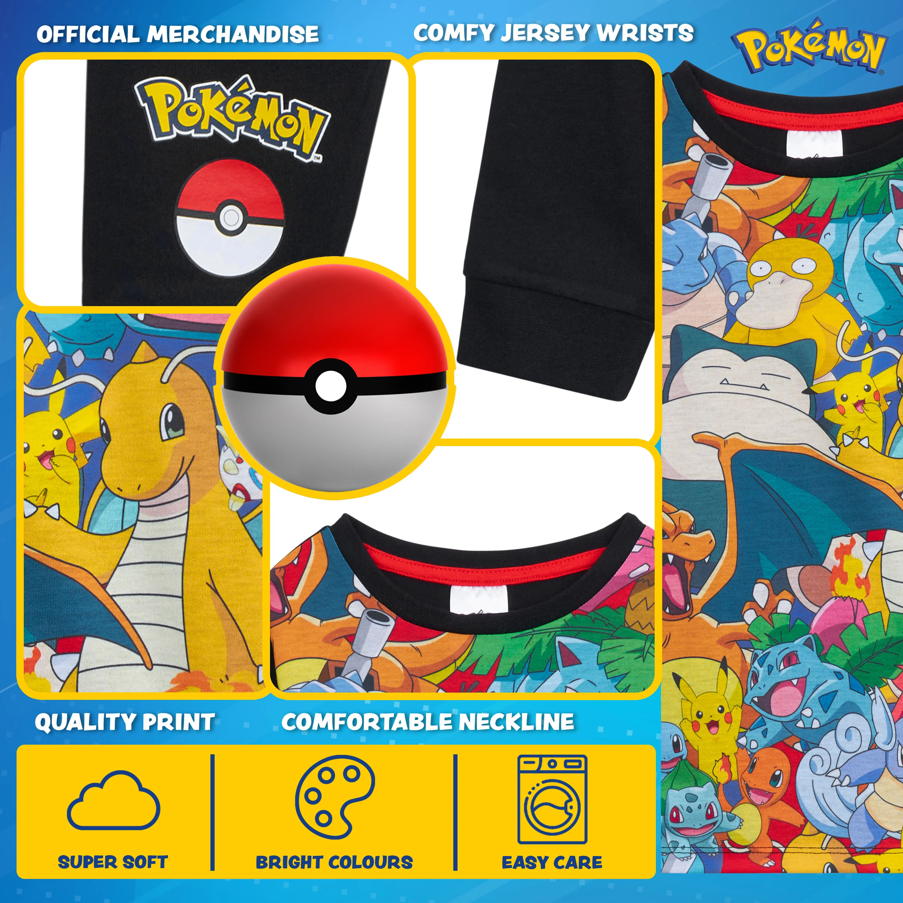 Pokemon Pyjamas for Kids, Pikachu Boys Pyjamas Set, Pokemon Gifts - Image 5
