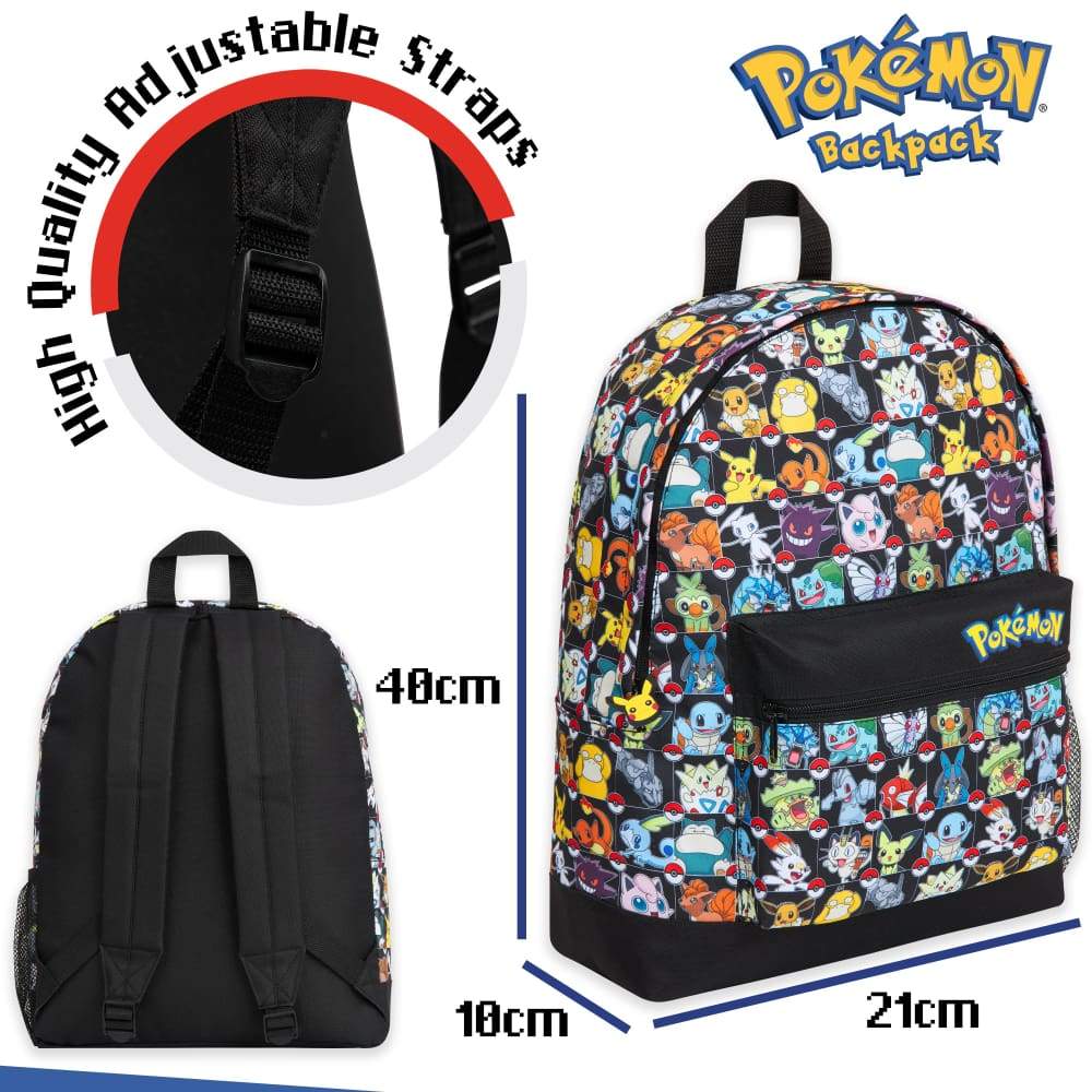 Pokemon Backpack Kids School Bag Boys Girls Teens Pikachu Pokeball - Image 6