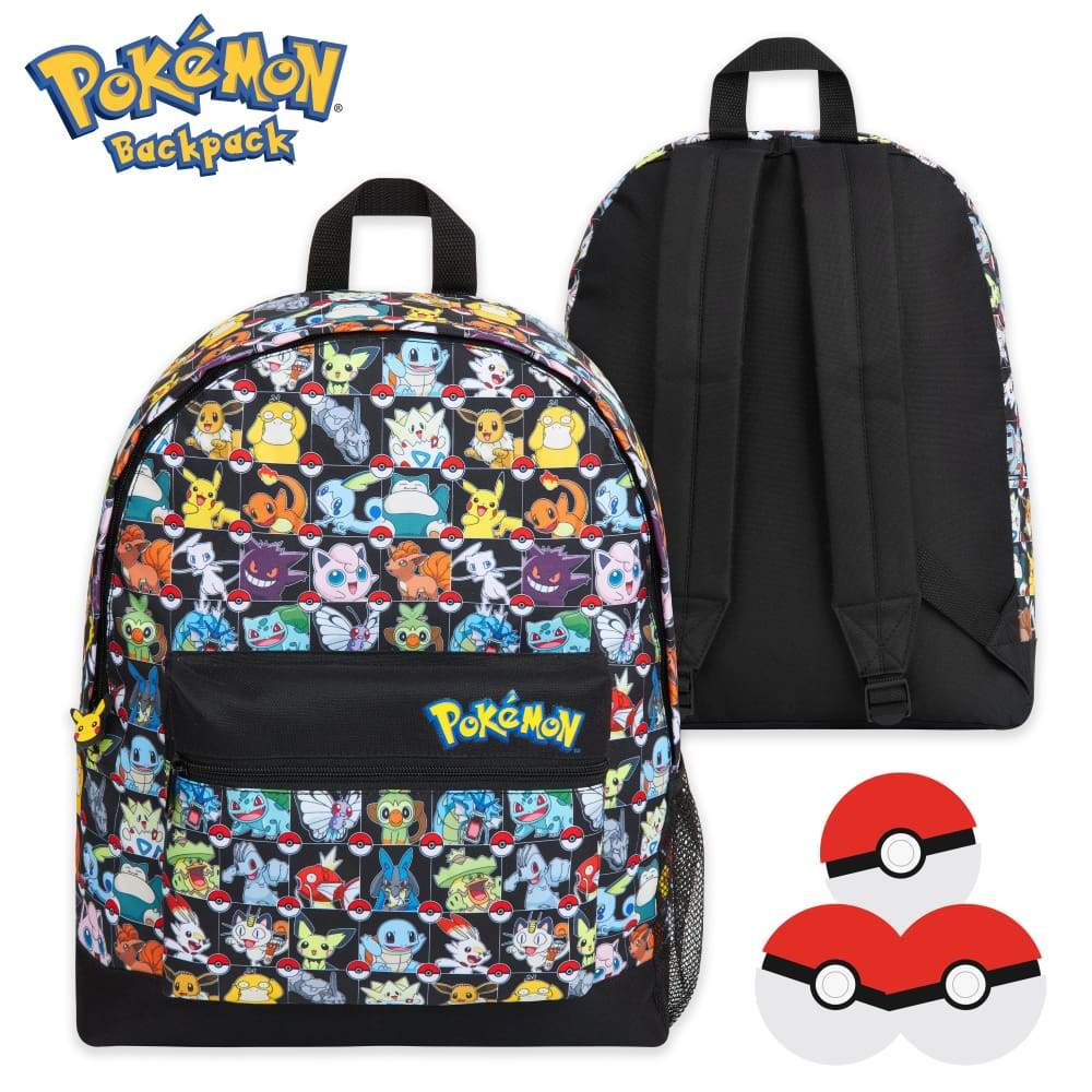 Pokemon Backpack Kids School Bag Boys Girls Teens Pikachu Pokeball - Image 7