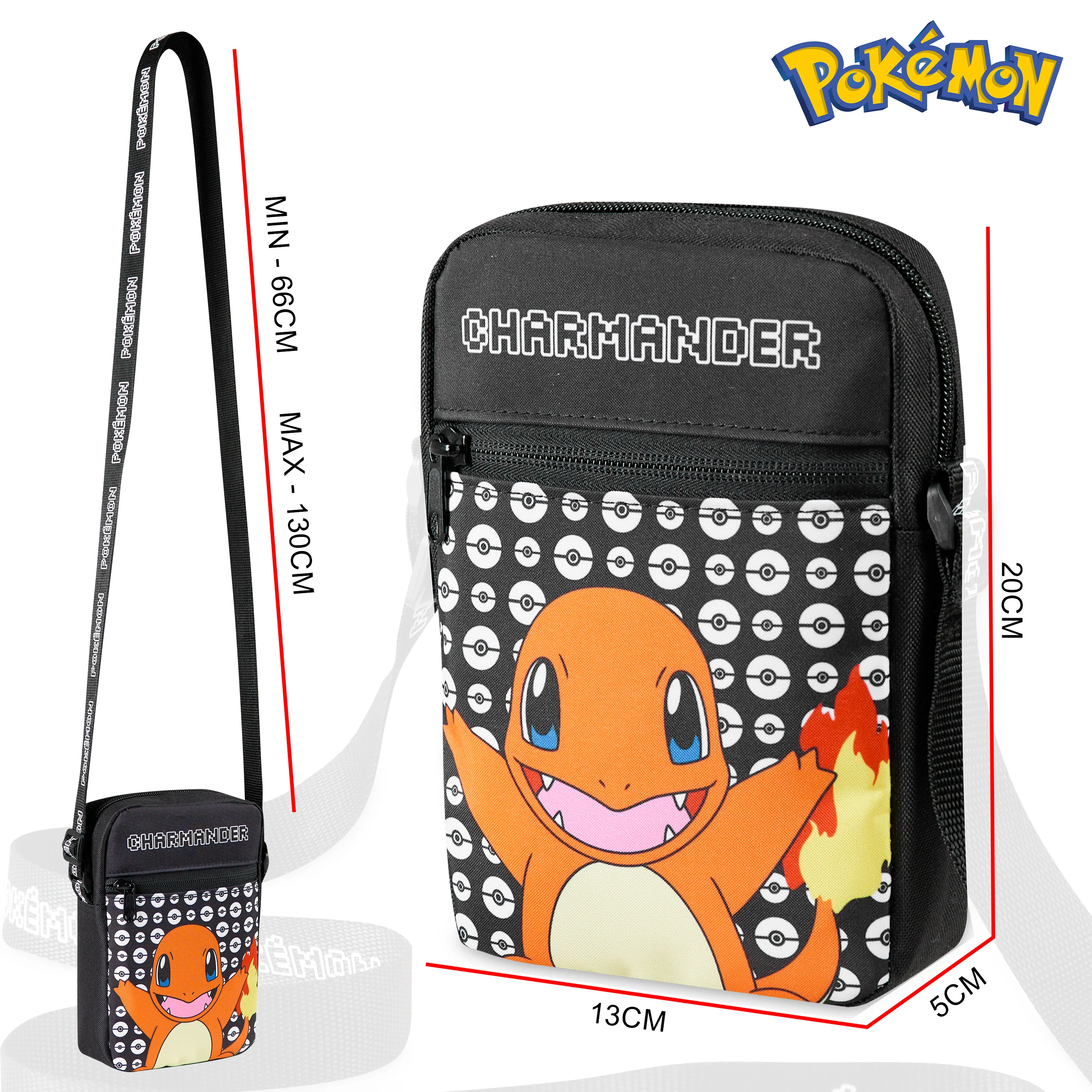 Pokemon Shoulder Bag Cross Body Bag for Kids - Adjustable Strap Kids Charmander - Image 6