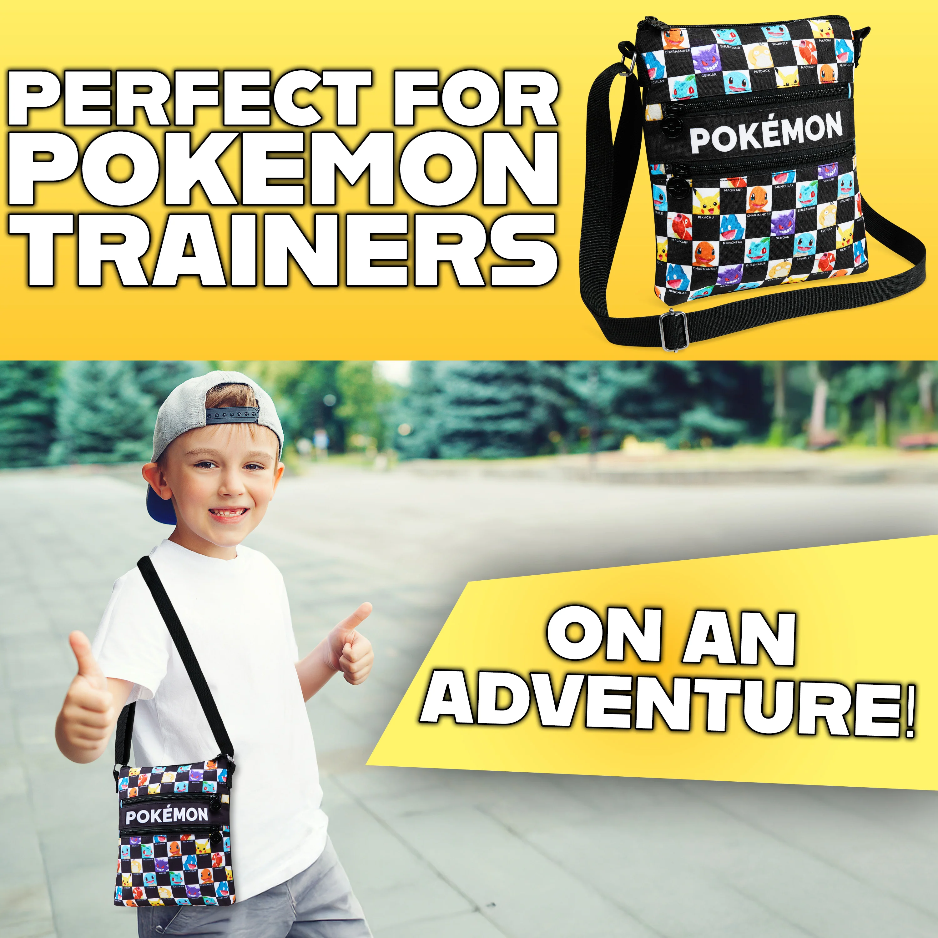 Pokemon Shoulder Bag for Kids & Teens Anime Cross Body Bag Pikachu Gengar Small Bag for Shopping Travel Holiday School for Phone Wallet Gifts for Kids - Image 2