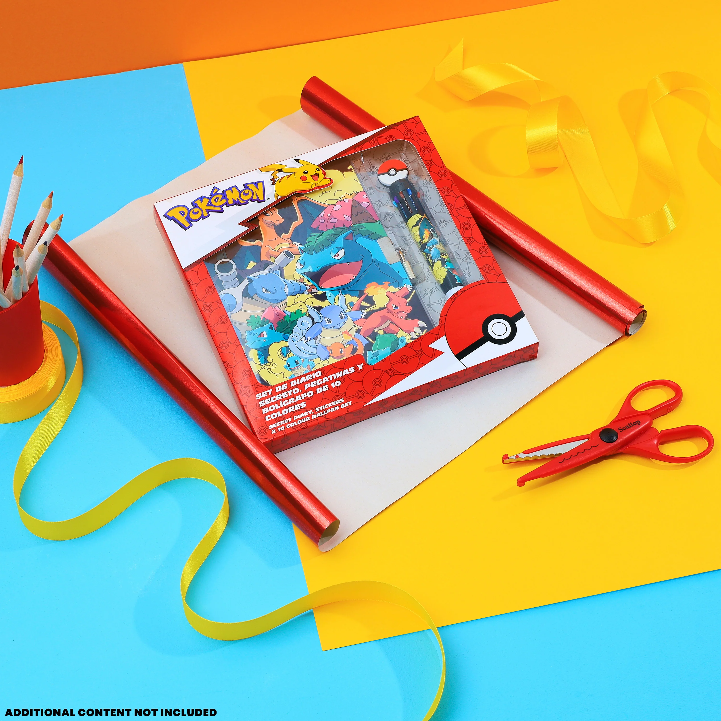 Pokemon Stationery Supplies Set - Kids Diary with Lock, Notebook, Pencil Case, Pens - Image 2