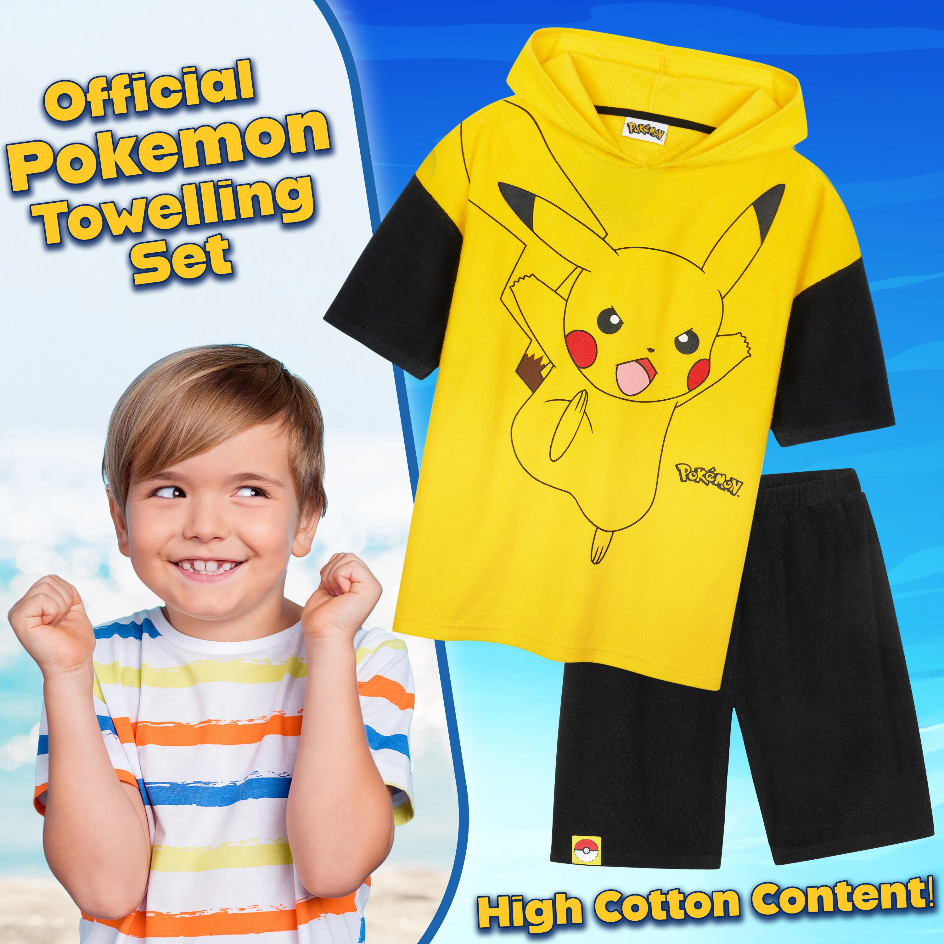 Pokemon Top and Shorts Boys Towelling 2 Pcs Set - Image 2