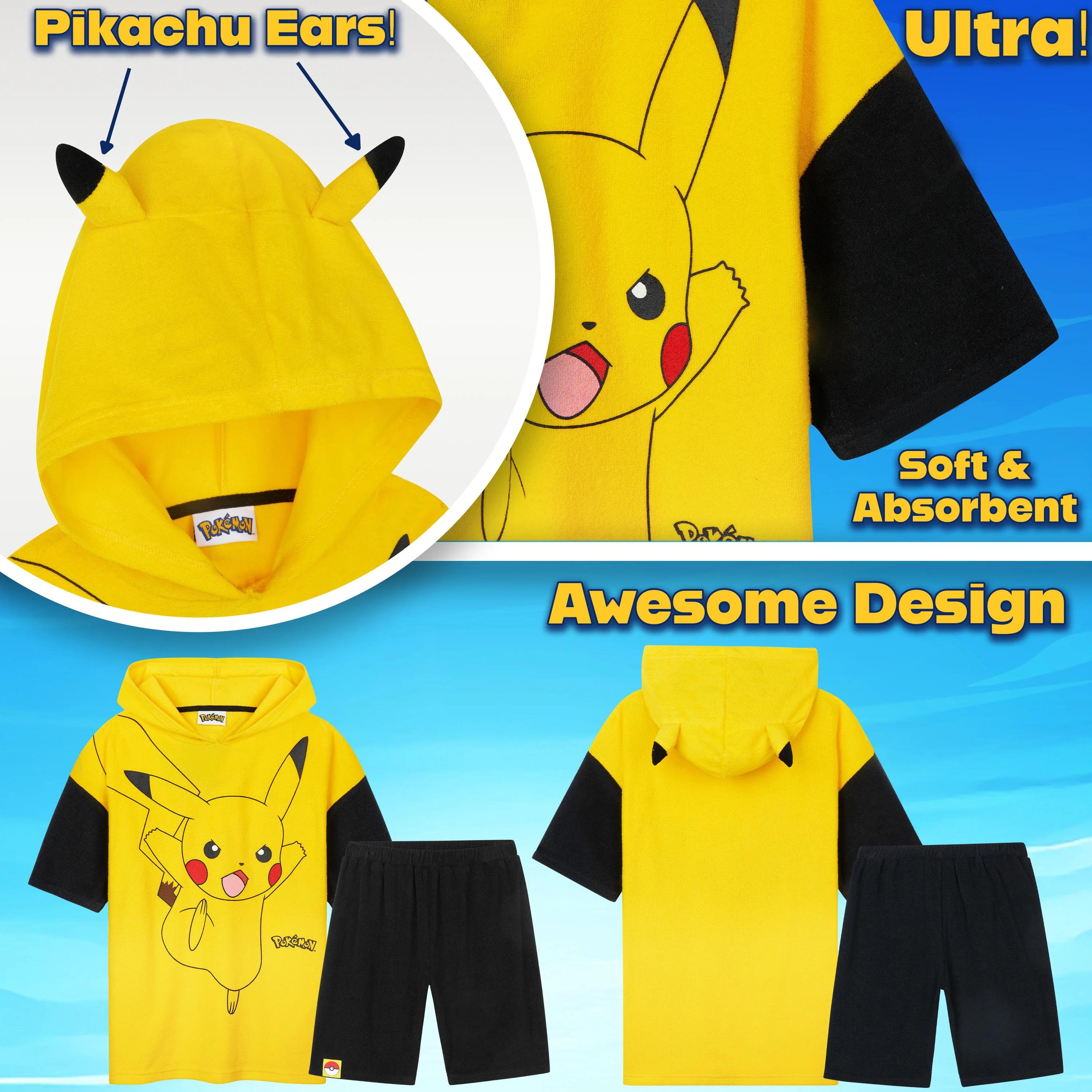 Pokemon Top and Shorts Boys Towelling 2 Pcs Set - Image 4