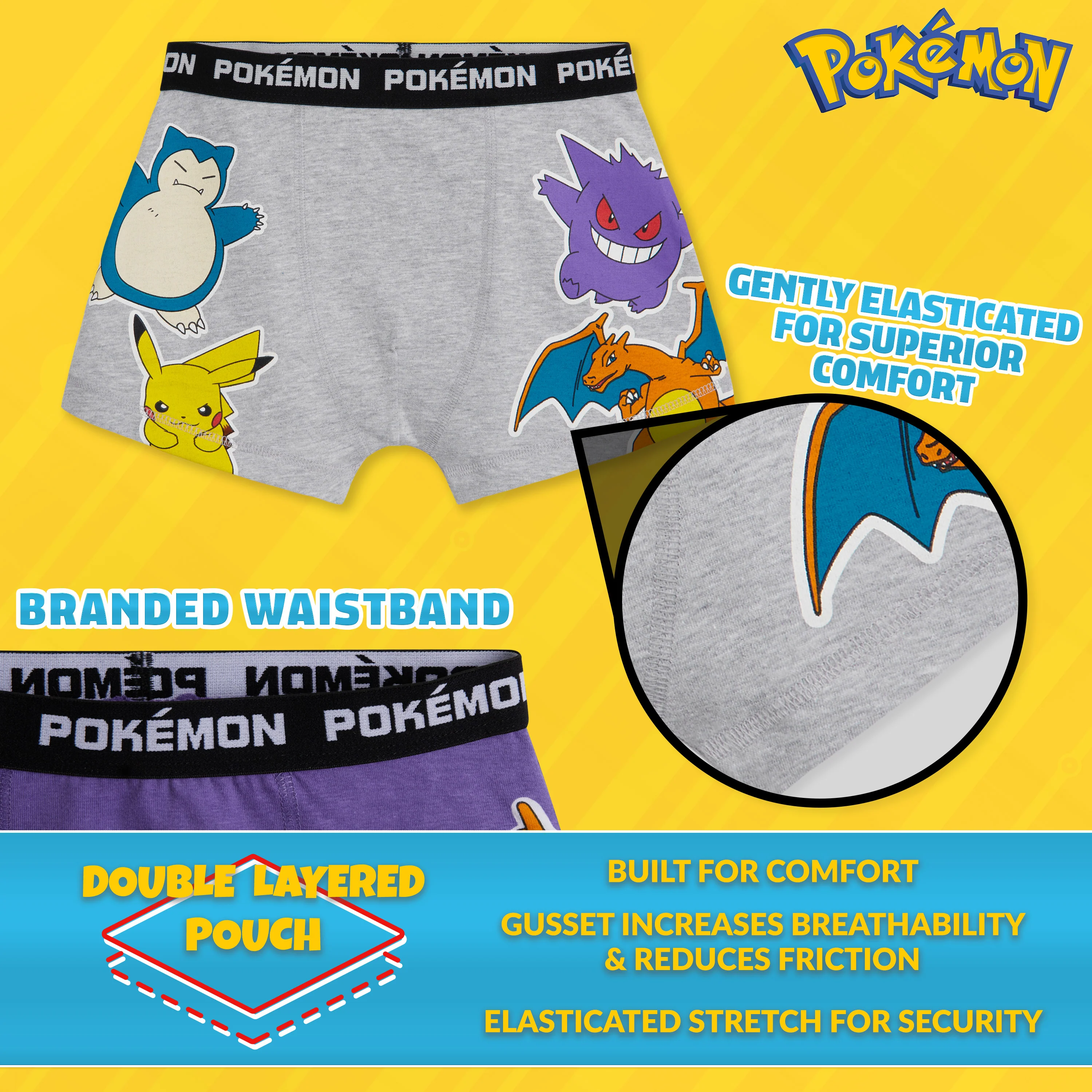 Pokemon Underwear for Boys and Teenagers - Pack of 5 - Image 4
