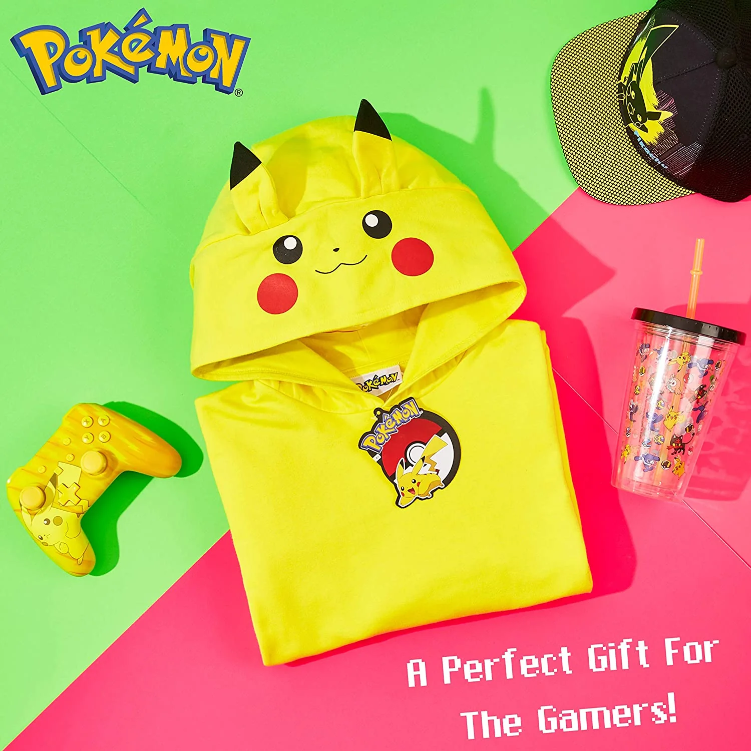 Pokémon Yellow Hoodie Kids, Pikachu Sweatshirt Cotton with 3D Ears Boys Teens - Image 3