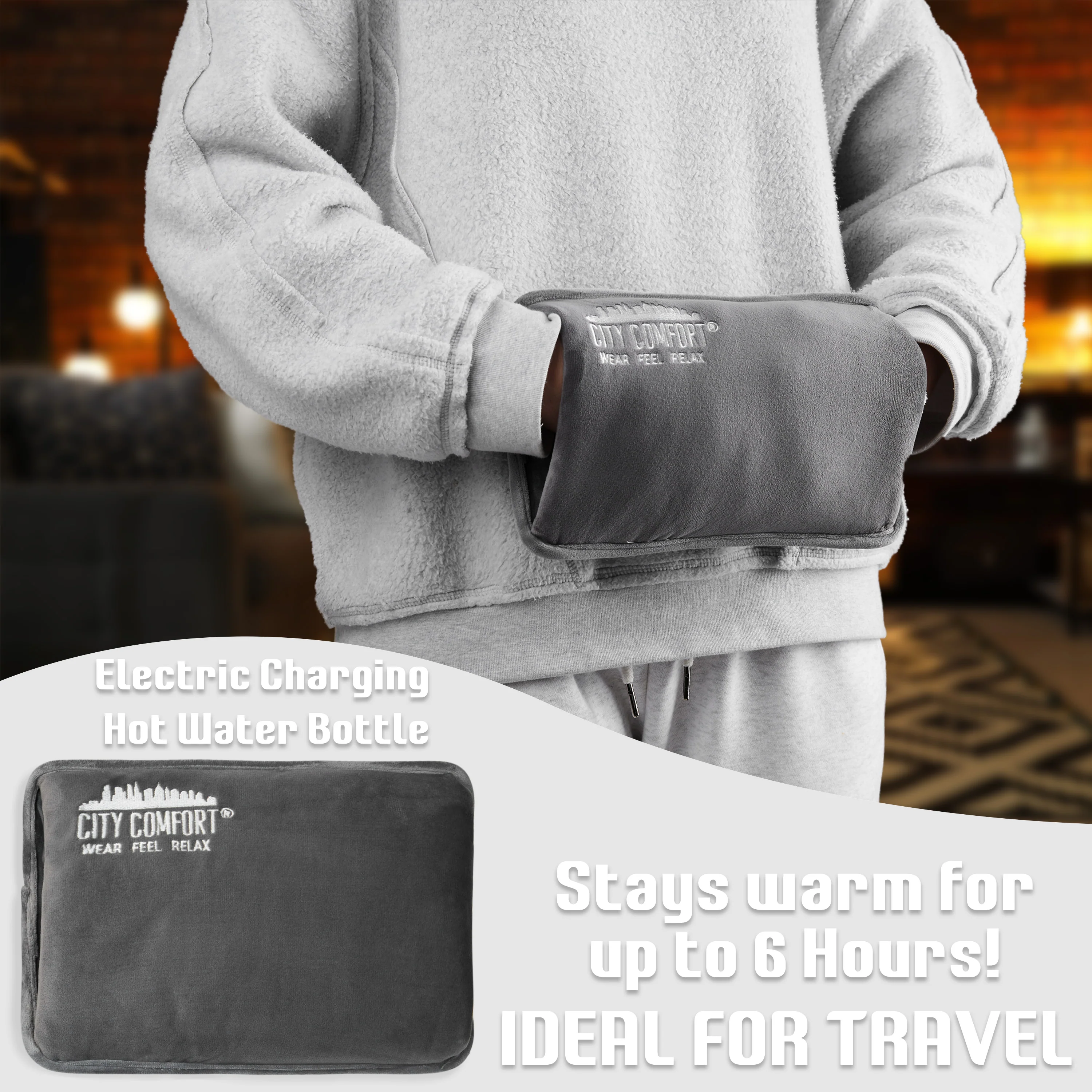 Rechargeable Electric Hot Water Bottle Heat Pad 6 Hour Warmth Temperature Control Detachable Lead Cosy Bed Warmer Hand Warmer Pouch Gifts - Image 20