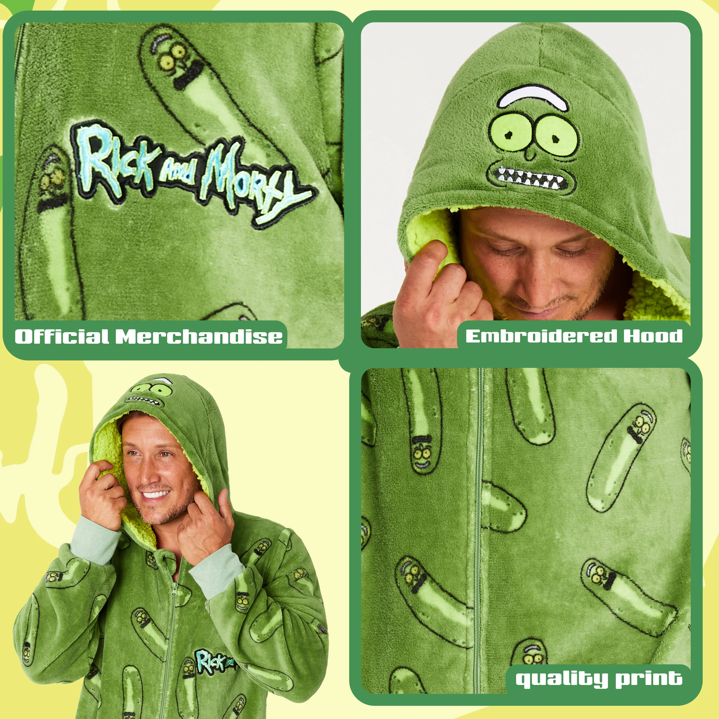RICK AND MORTY Adult Onesie for Men Teenagers - Hooded Fluffy Fleece Onesies For Men S-2XL Lounge Wear - Gifts for Men - Image 4