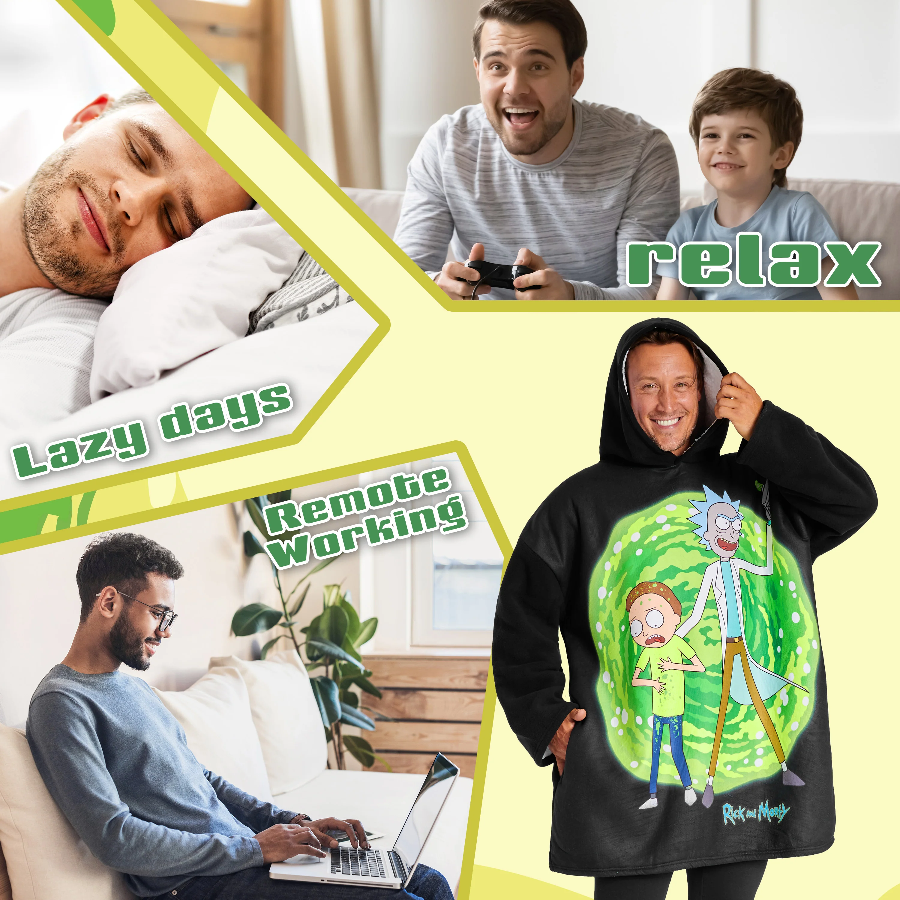 RICK AND MORTY Blanket Hoodie for Men and Teenagers - Image 5