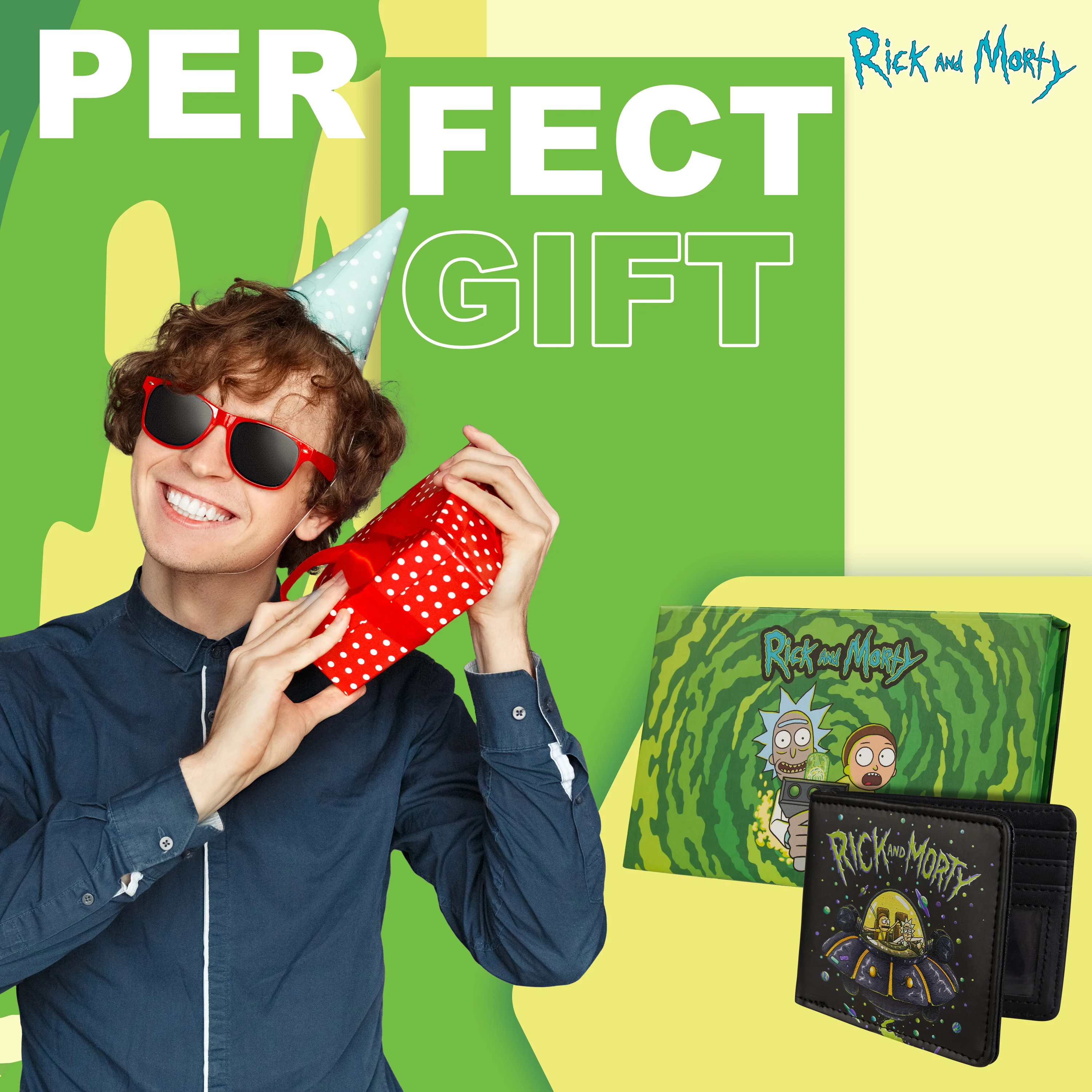 RICK AND MORTY Card Wallet and Keyring Set for Men - Image 4