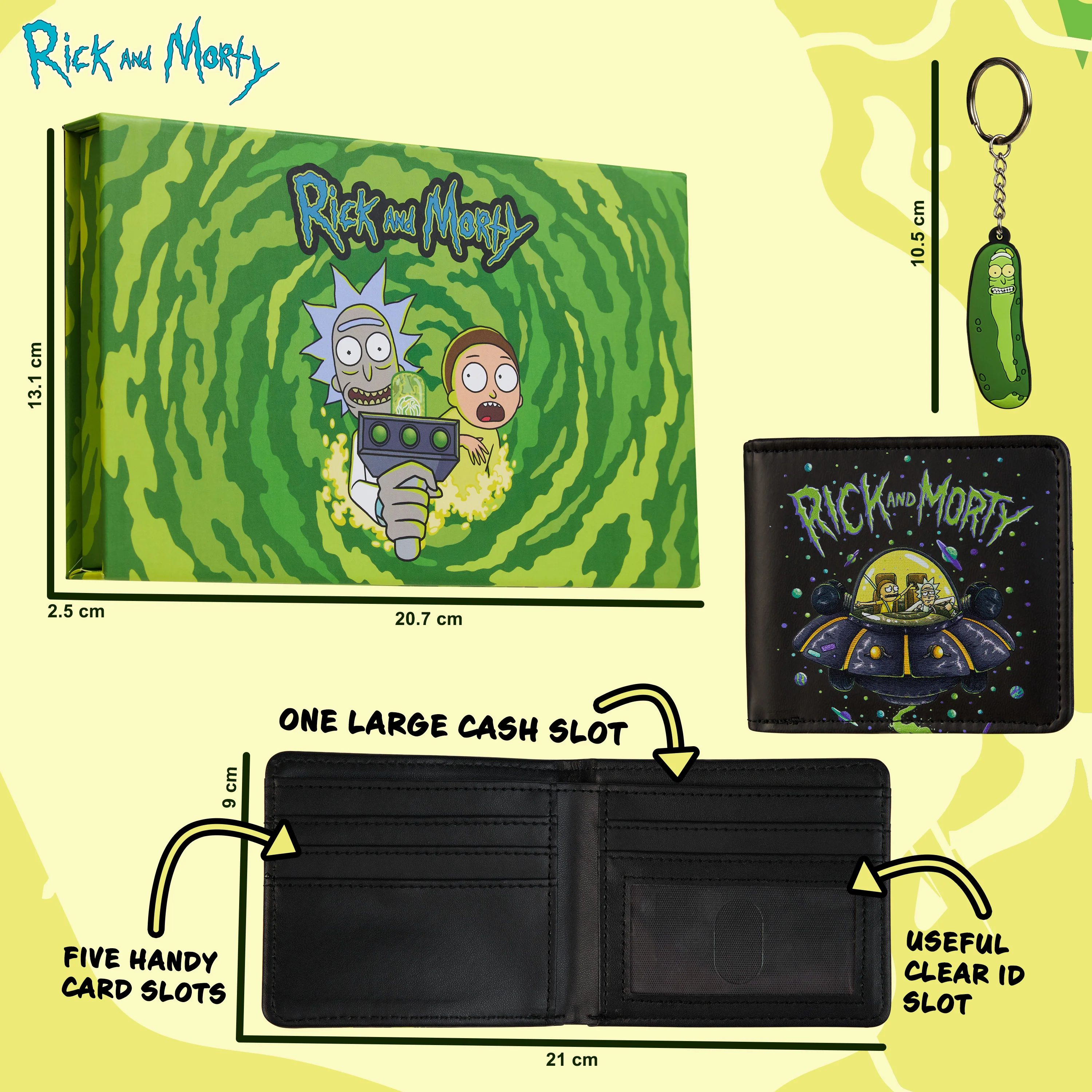 RICK AND MORTY Card Wallet and Keyring Set for Men - Image 7