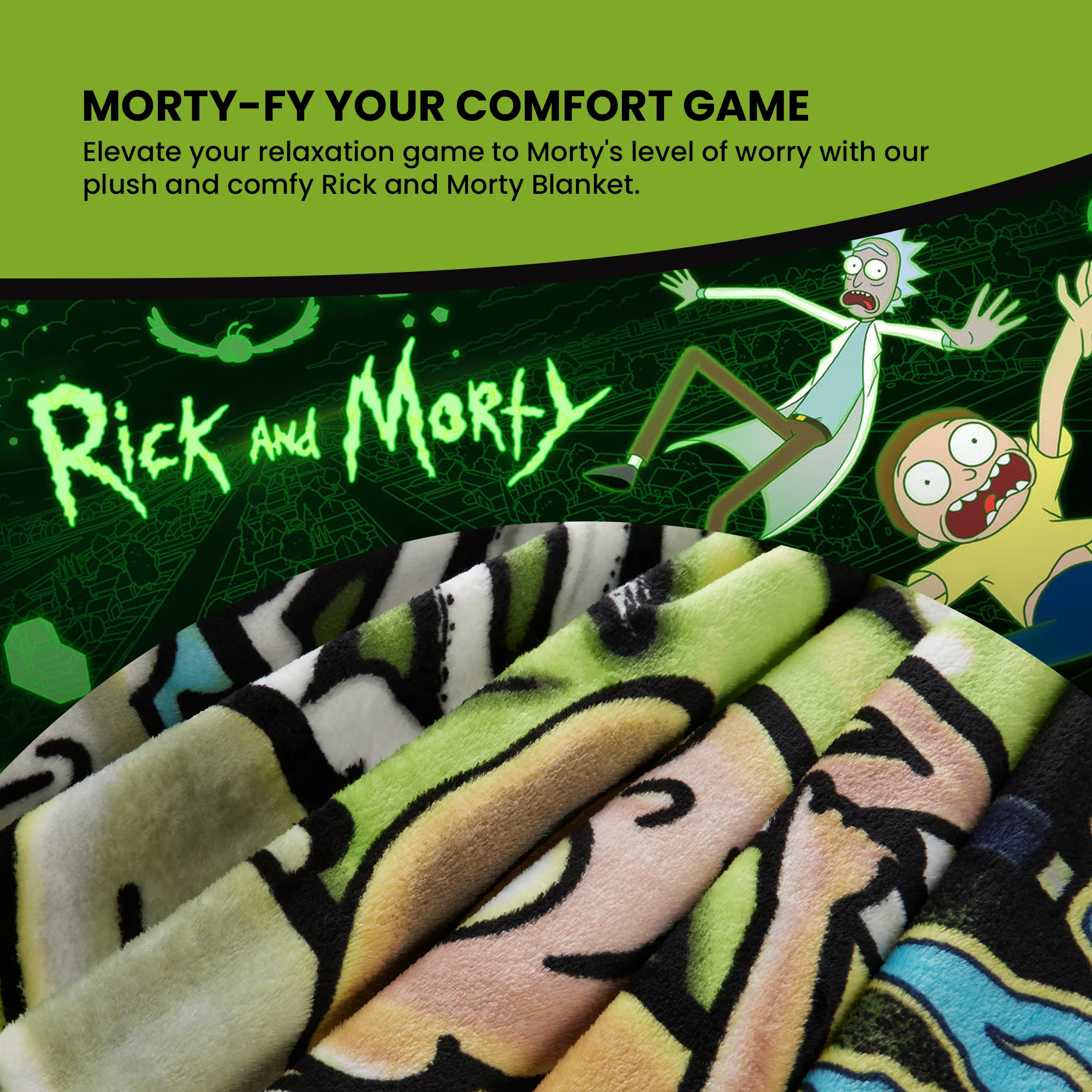 RICK AND MORTY Fleece Blanket Super Soft Blanket Throw Bed Accessories 150 x 130 - Image 5