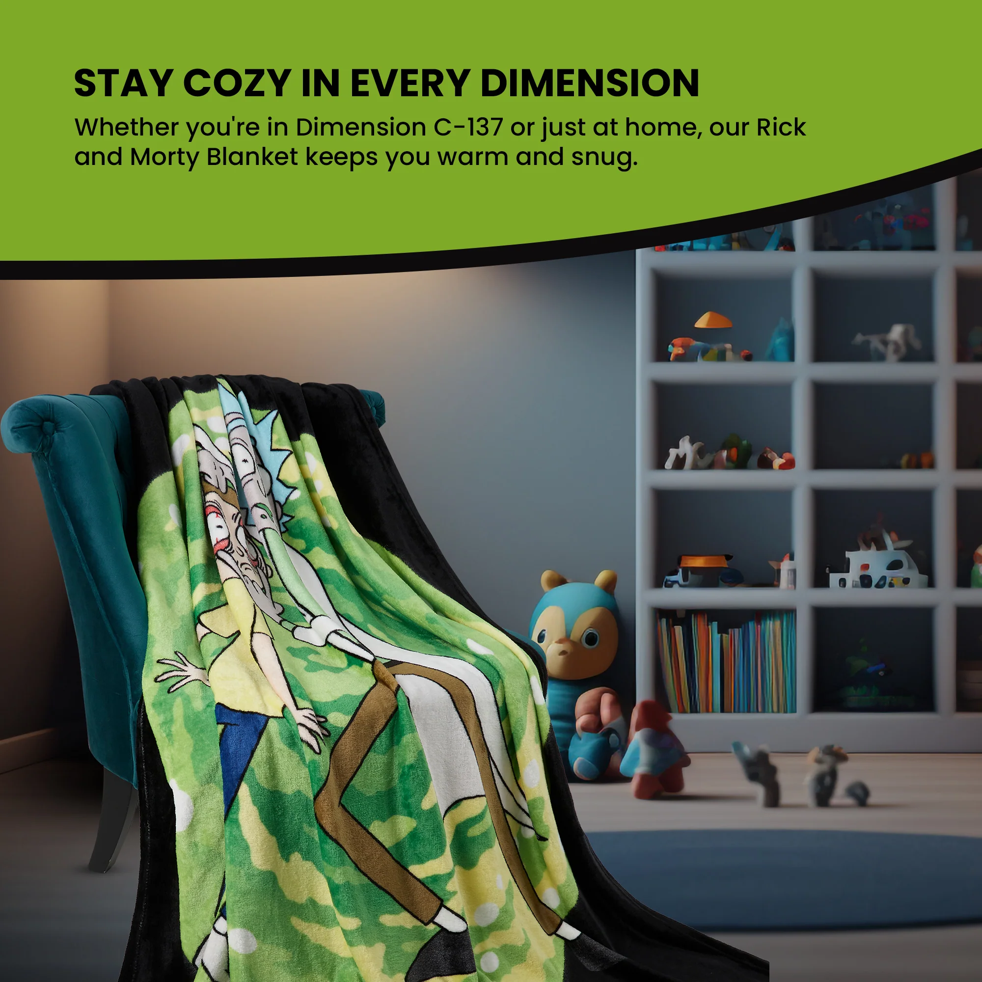 RICK AND MORTY Fleece Blanket Super Soft Blanket Throw Bed Accessories 150 x 130 - Image 7