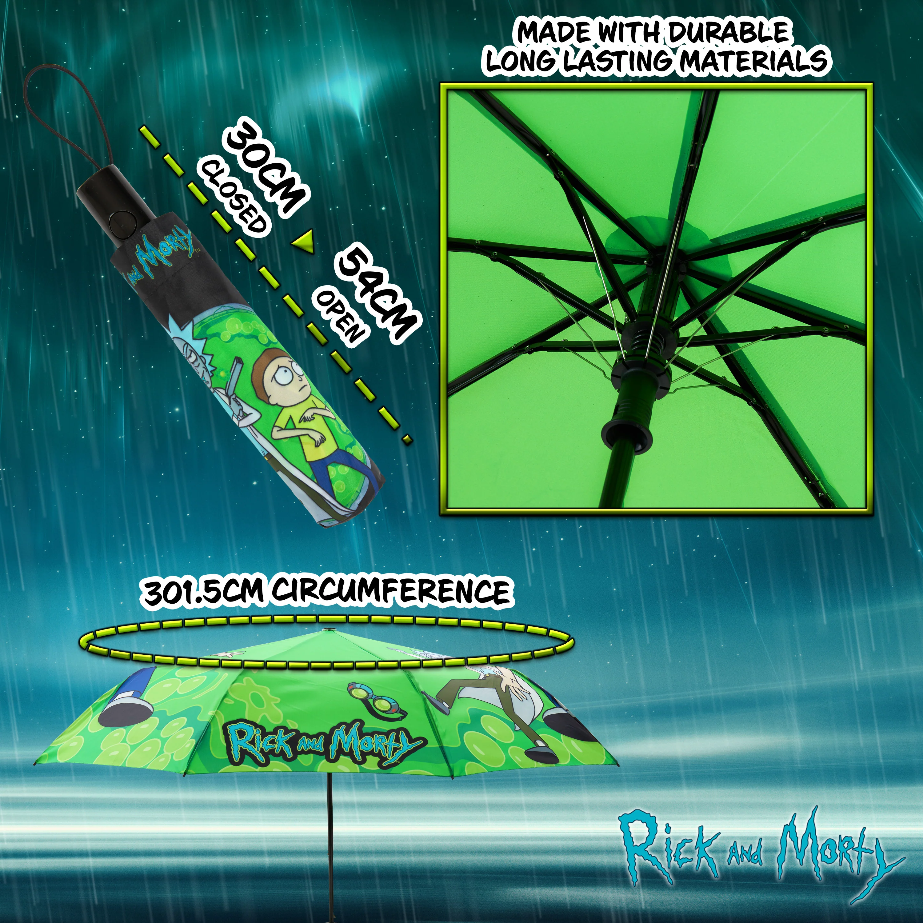 RICK AND MORTY Folding Umbrella for Adults and Teenagers, Folding Telescopic Umbrella - Image 6
