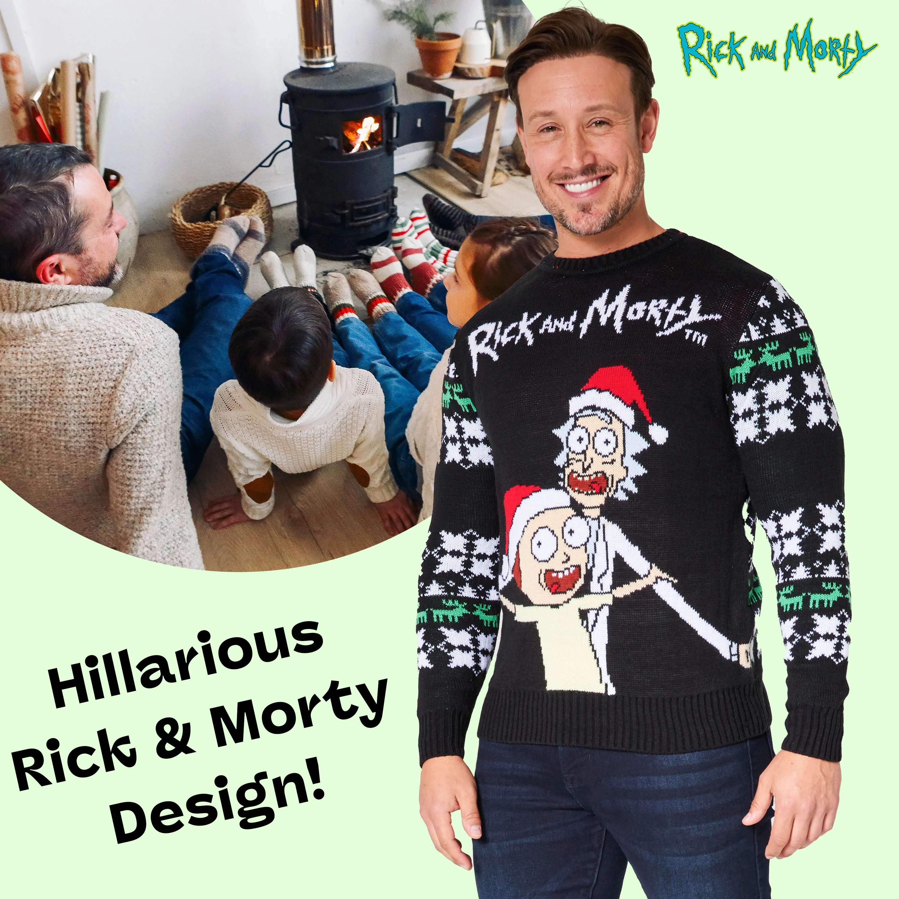 RICK AND MORTY Mens Christmas Jumper, Warm Funny Xmas Sweater - Mens Gifts - Image 5