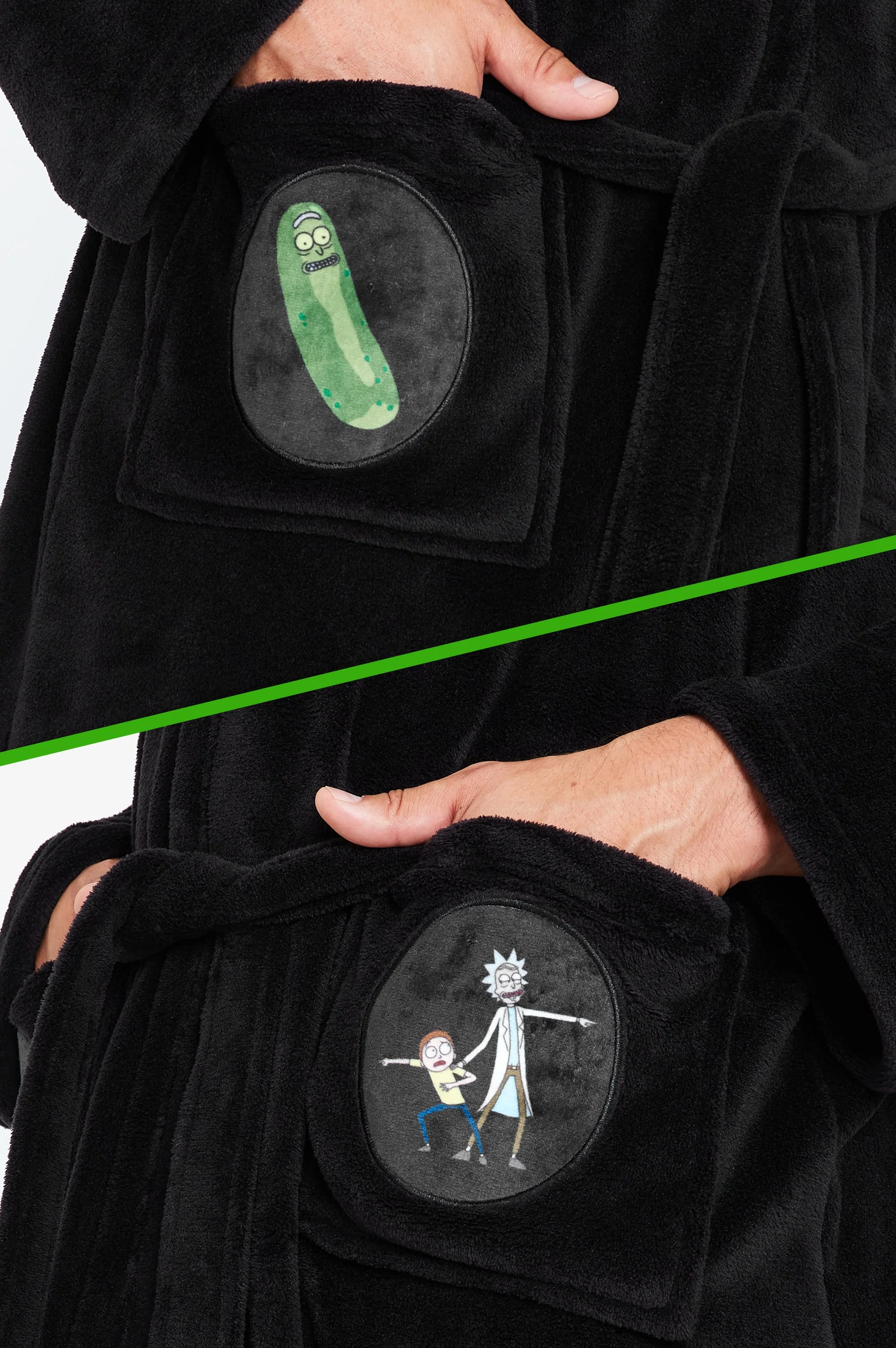 Rick and Morty Mens Dressing Gowns, Fleece Hooded Robe, Rick and Morty Gifts - Image 4