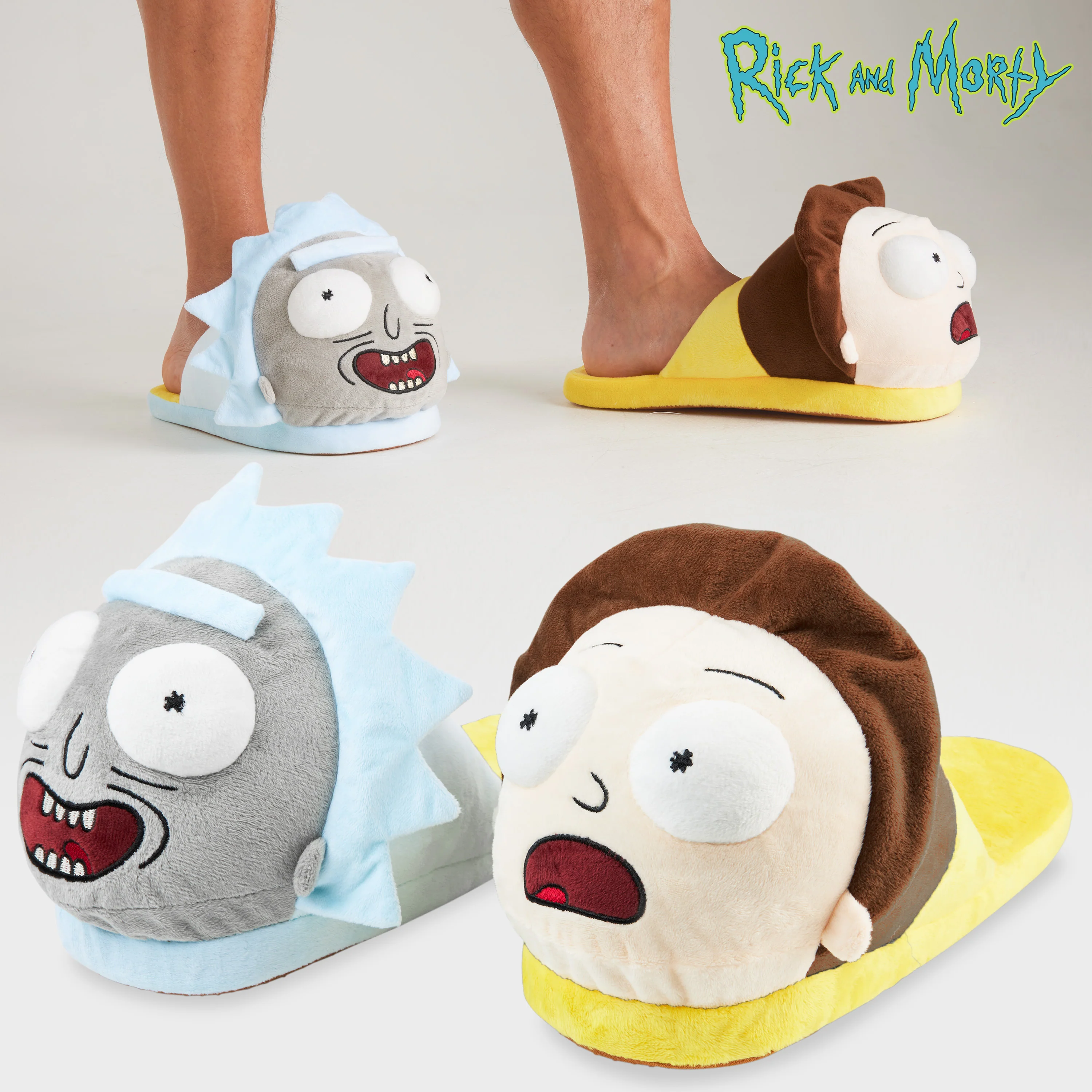 RICK AND MORTY Men's Slippers - 3D Plush Warm Indoor House Shoes Men Teenagers Size 5-10 Non Slip Sole - Gifts for Him - Image 3