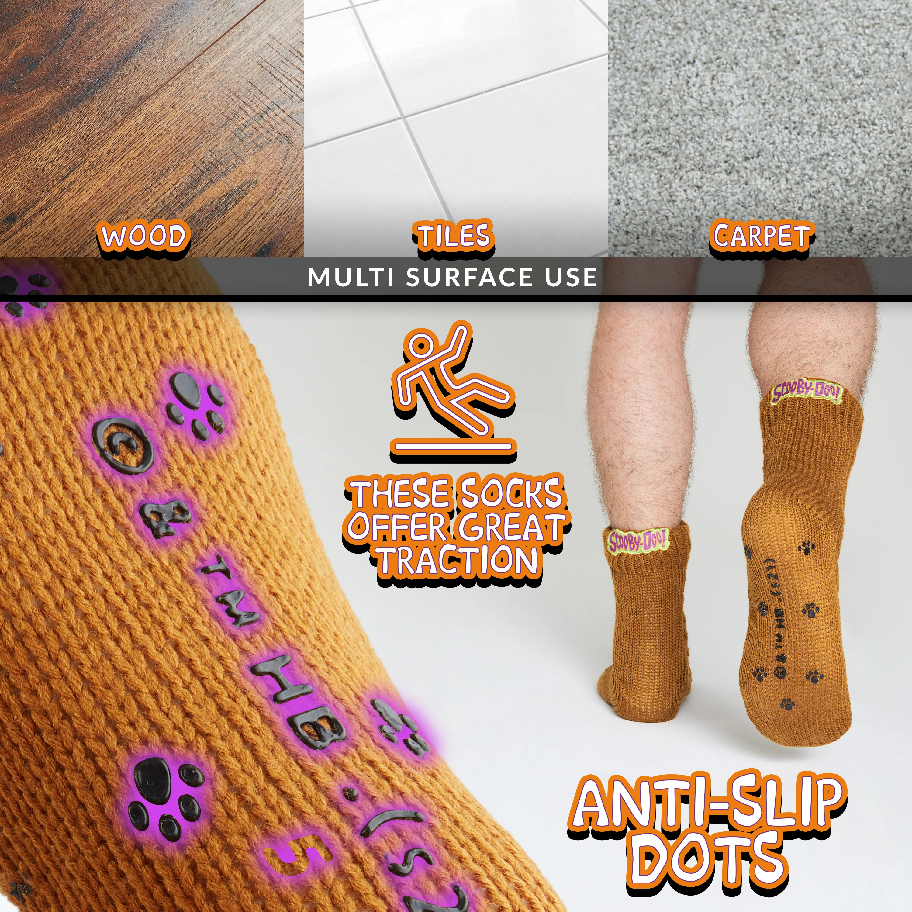 Scooby Doo Mens Slipper Socks, Knitted Fluffy Socks Fleece Lining Non Slip - Image 6
