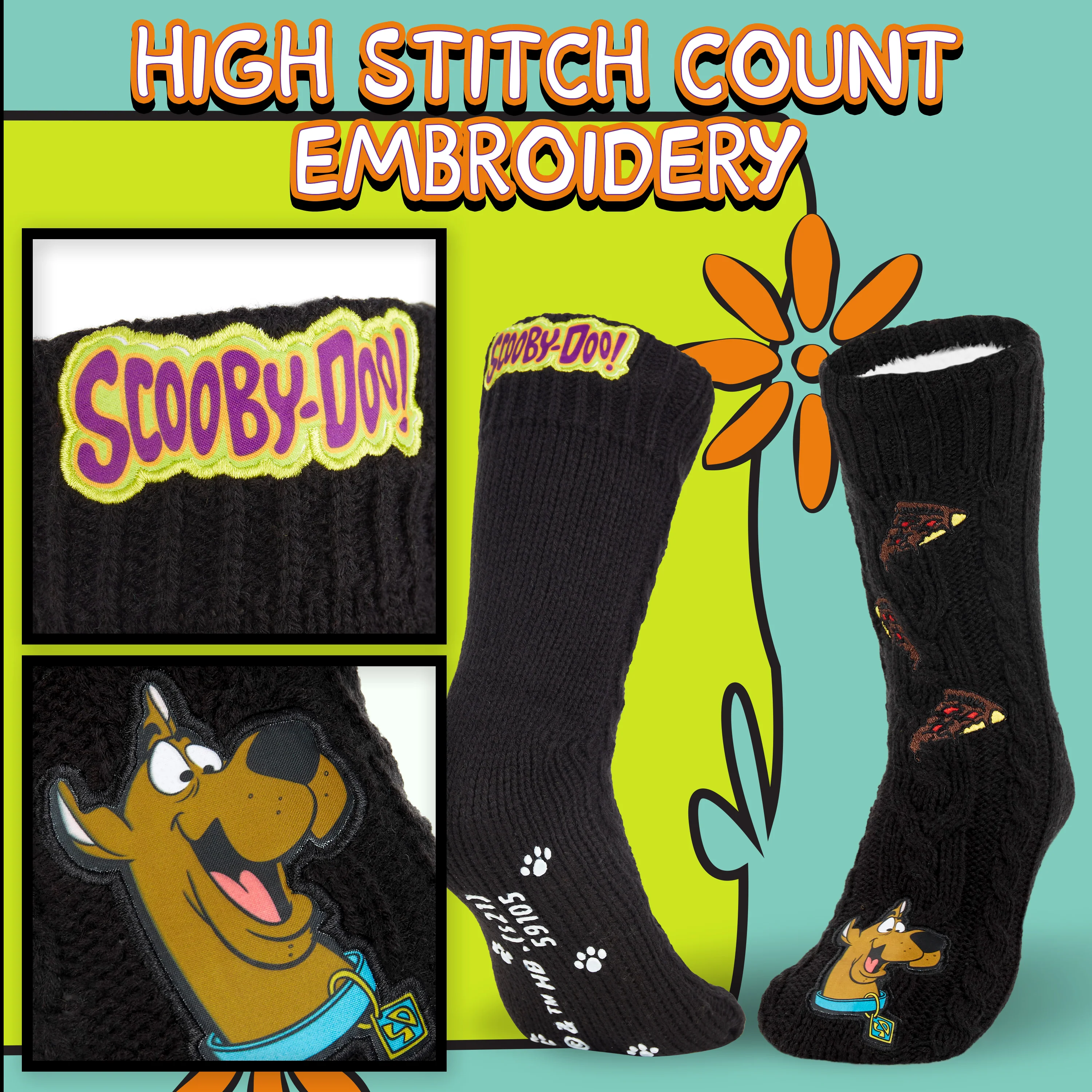 Scooby-Doo! Mens Slipper Socks, Knitted Fluffy Socks Fleece Lining Non Slip - Image 3