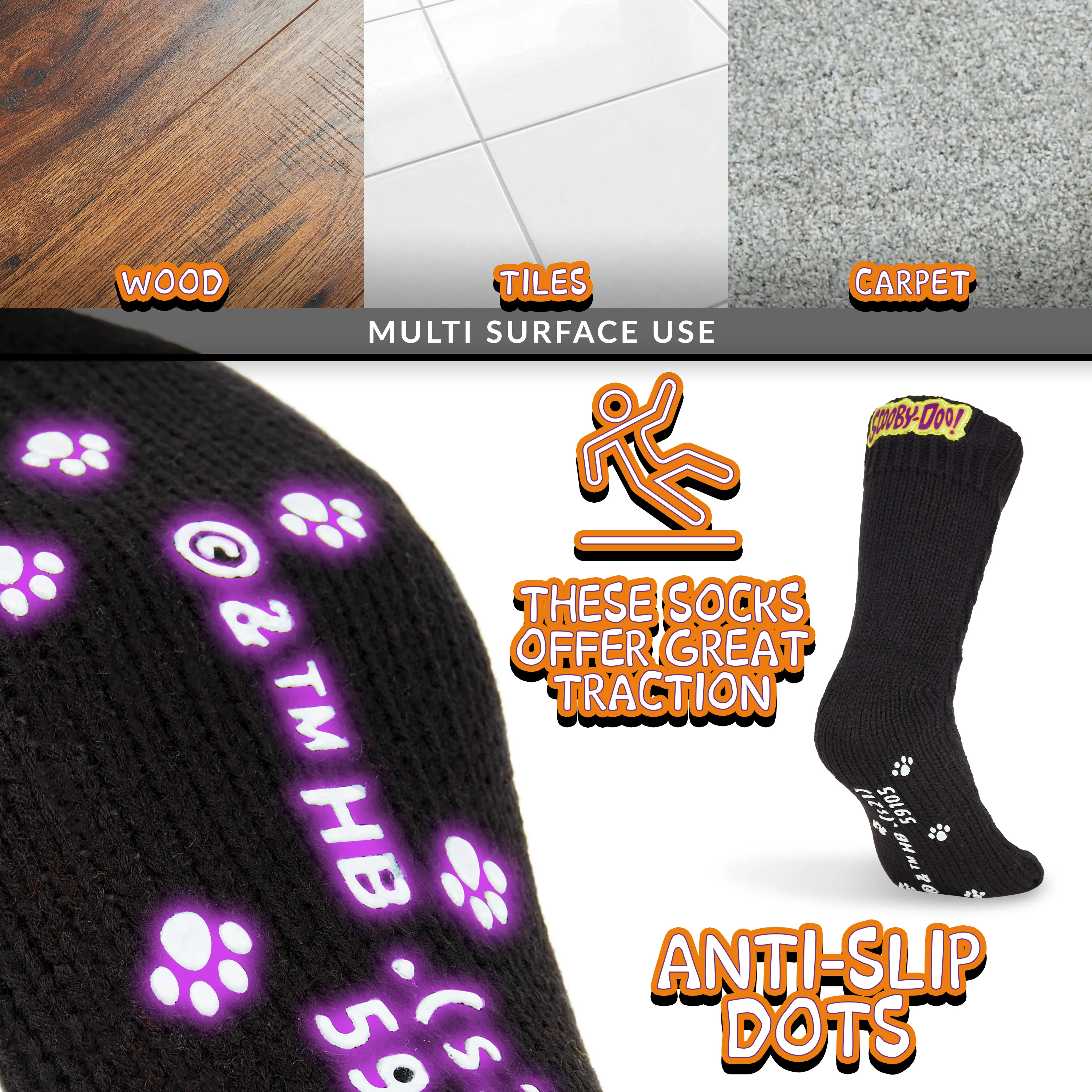 Scooby-Doo! Mens Slipper Socks, Knitted Fluffy Socks Fleece Lining Non Slip - Image 6