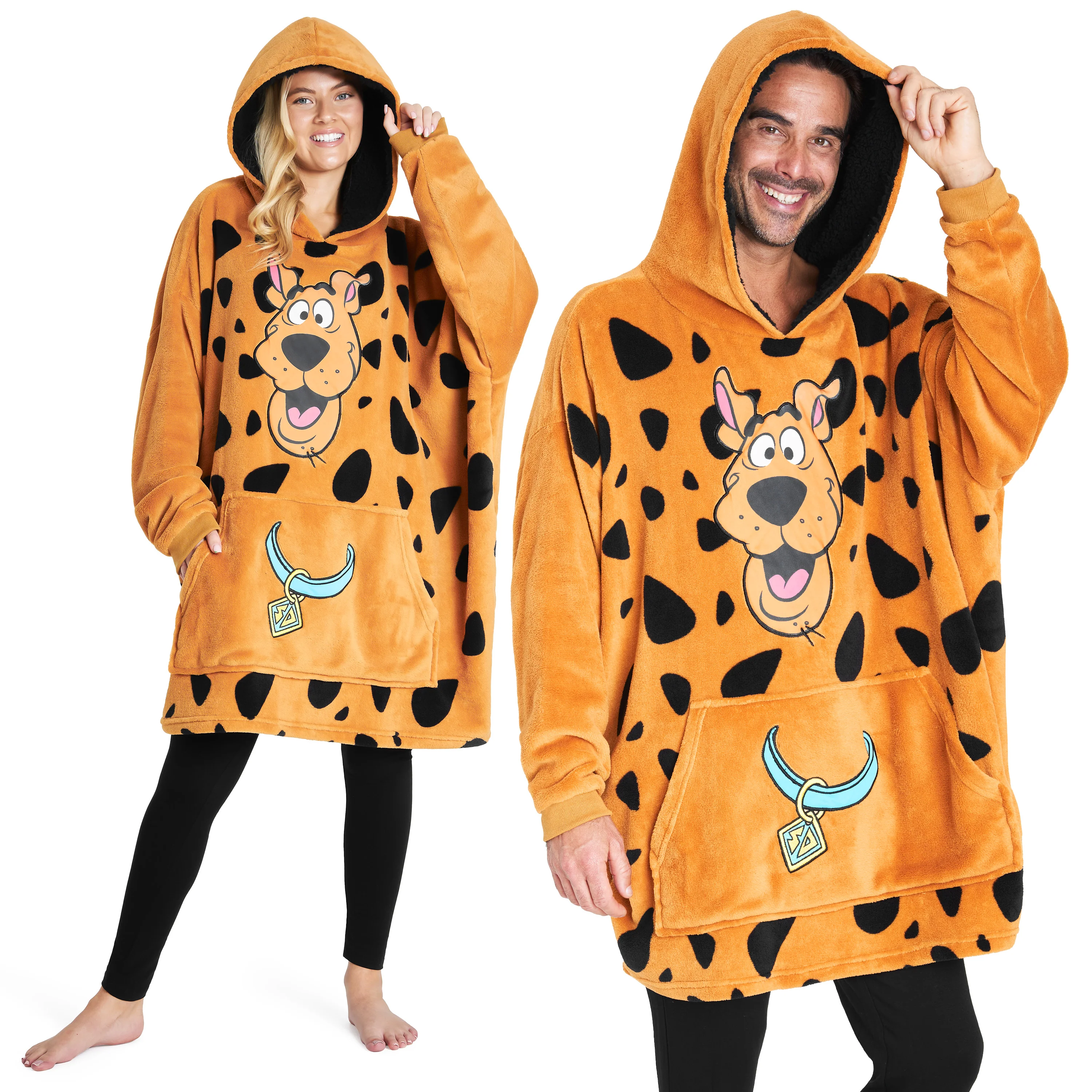 SCOOBY-DOO Oversized Hoodie Blanket for Men, Women Official Merchandise (Brown)