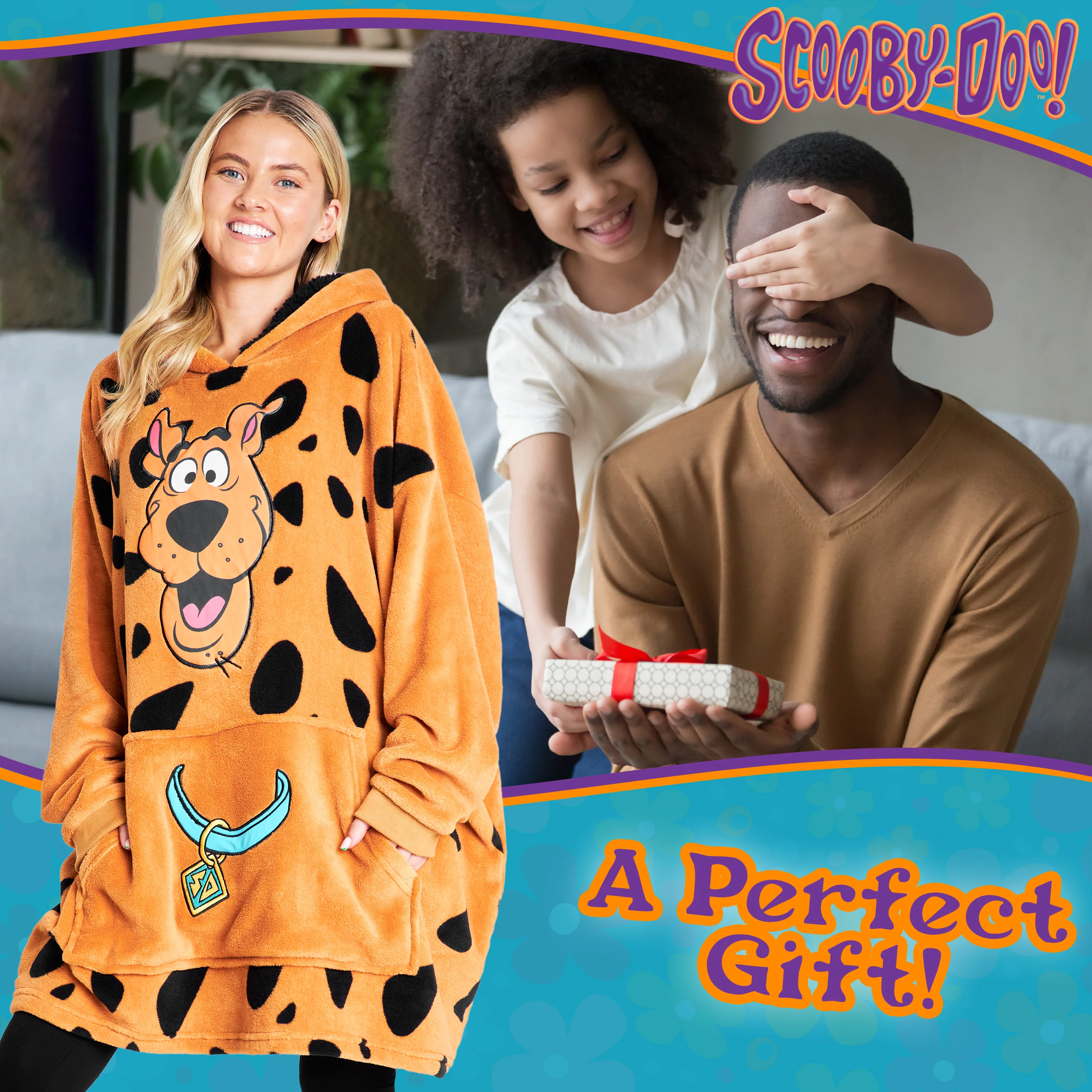 SCOOBY-DOO Oversized Hoodie Blanket for Men, Women Official Merchandise (Brown) - Image 3