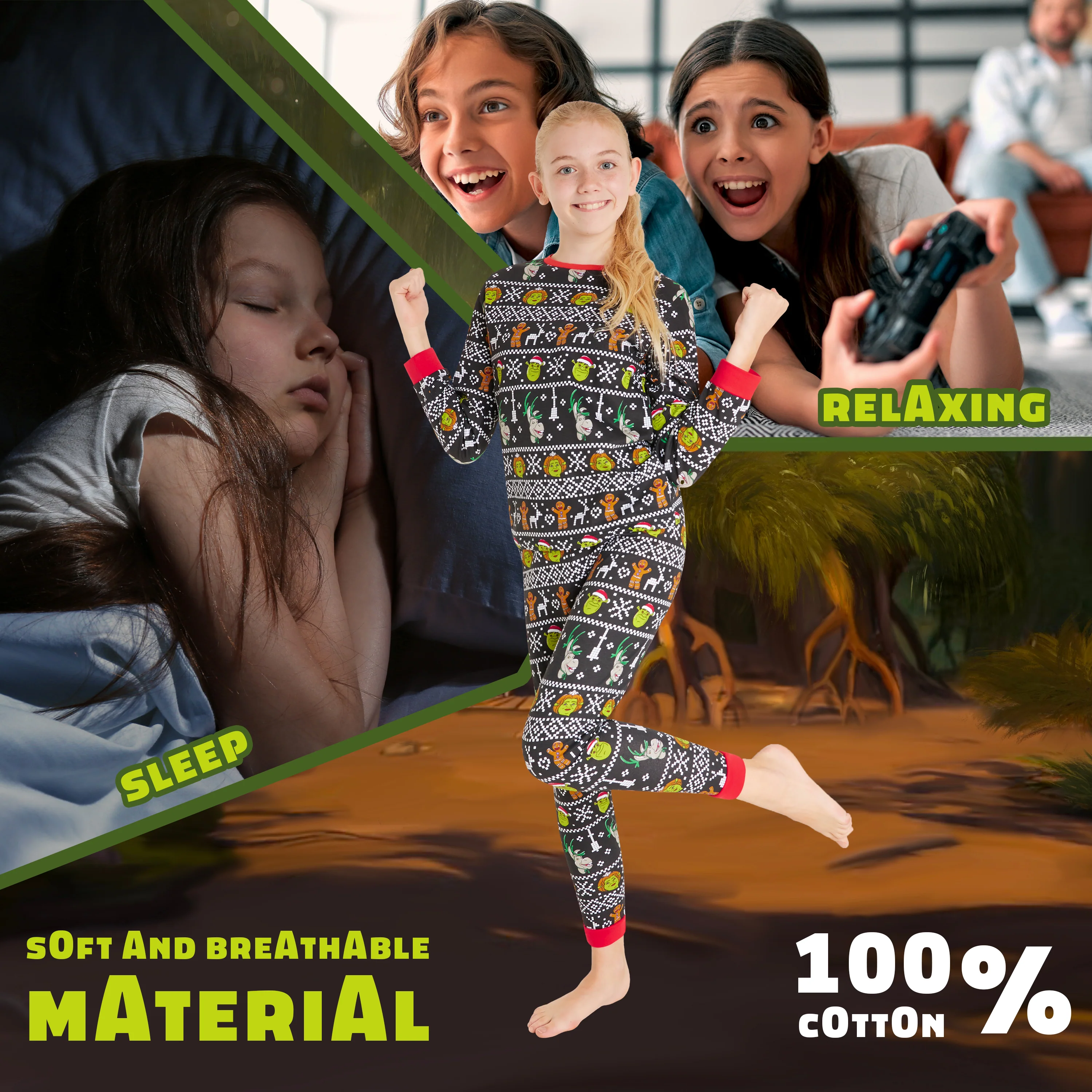 Shrek Christmas Matching Family Pyjamas, Matching PJs for Women, Men, Teens, Kids - Image 5