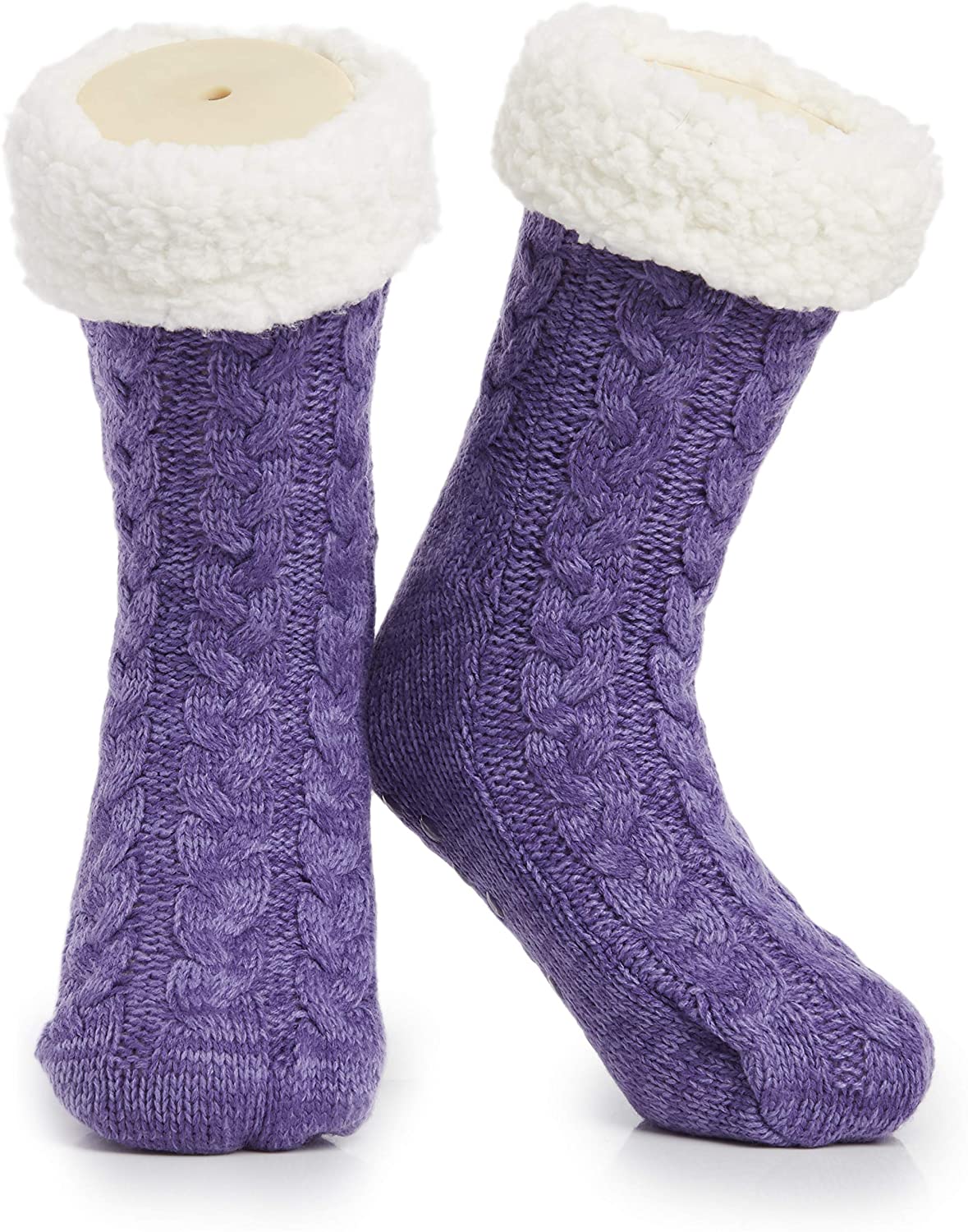 CityComfort Knitted Fluffy Slipper Socks for Women and Men - Image 3