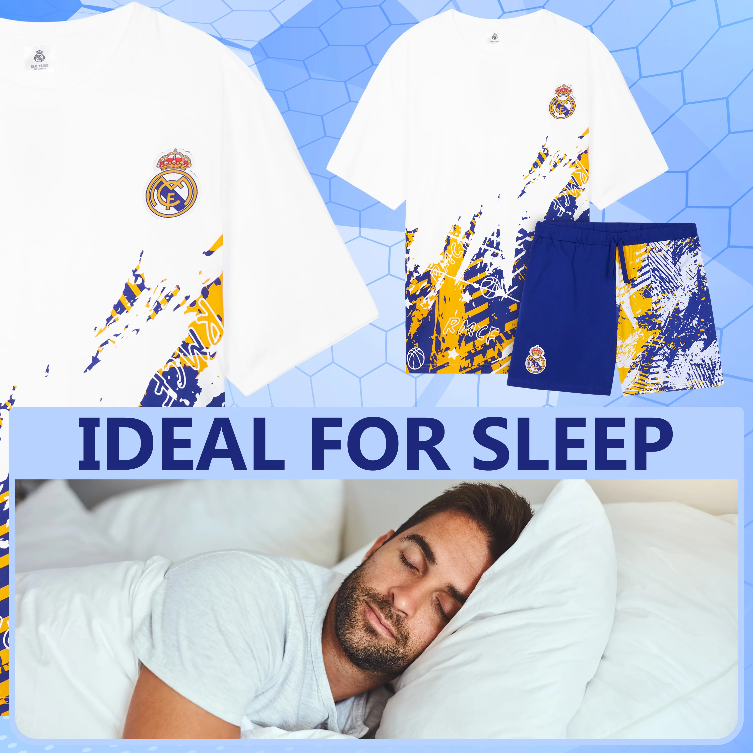 Soft Breathable Nightwear Sleepwear Cosy Summer Lounge Set Football Gifts for Men - Image 2