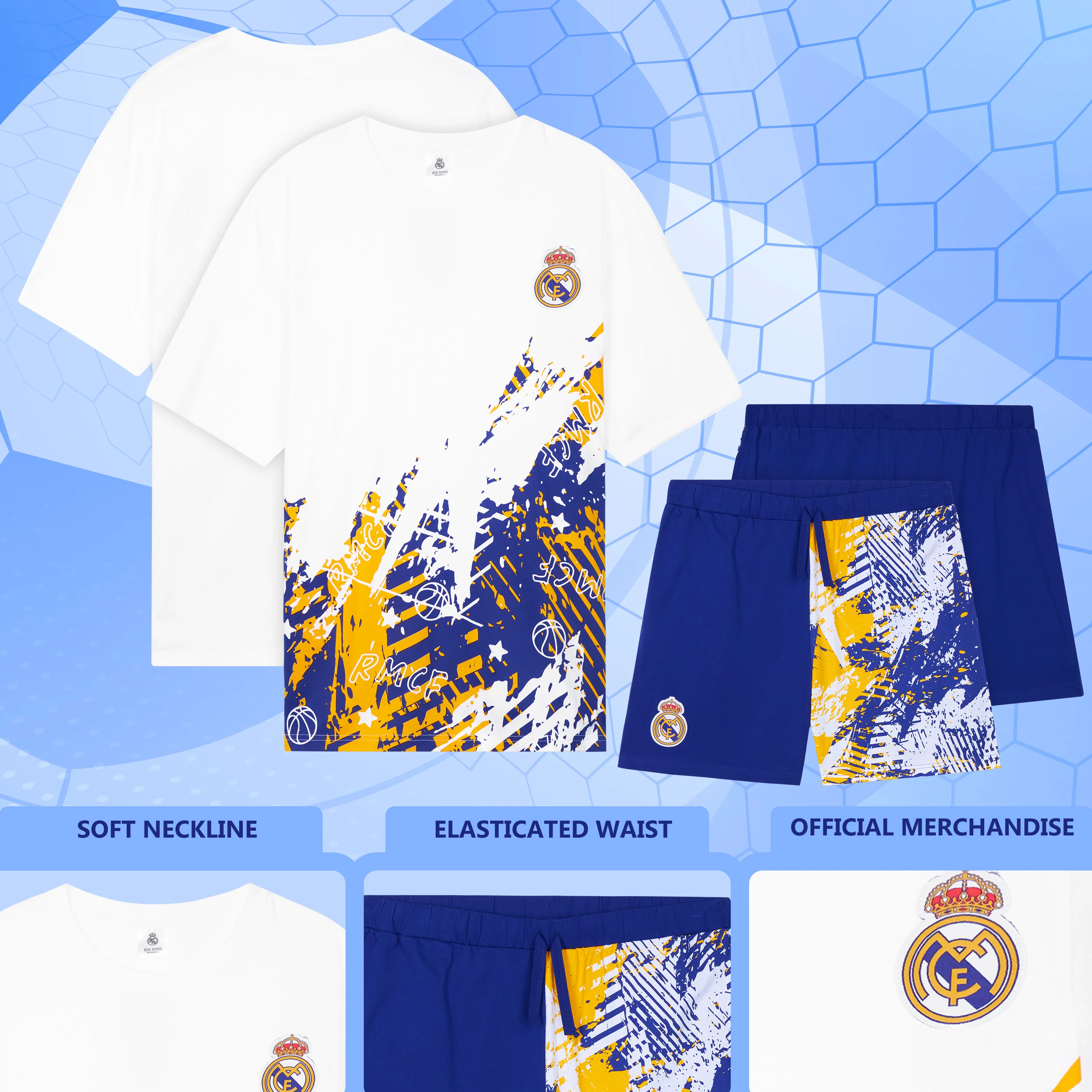 Soft Breathable Nightwear Sleepwear Cosy Summer Lounge Set Football Gifts for Men - Image 4