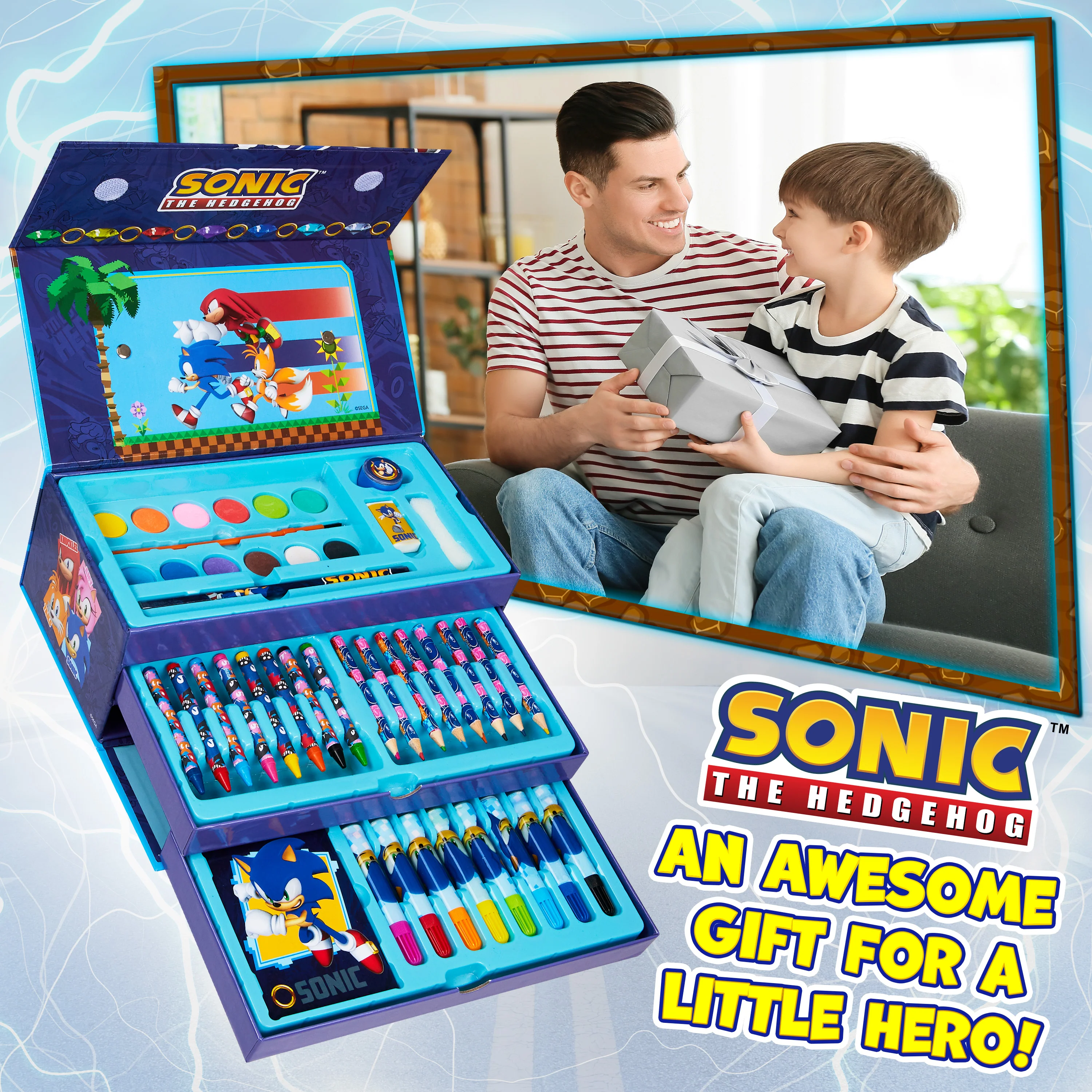 Sonic The Hedgehog Art Set for Girls Boys Colouring Sets for Children - Image 2