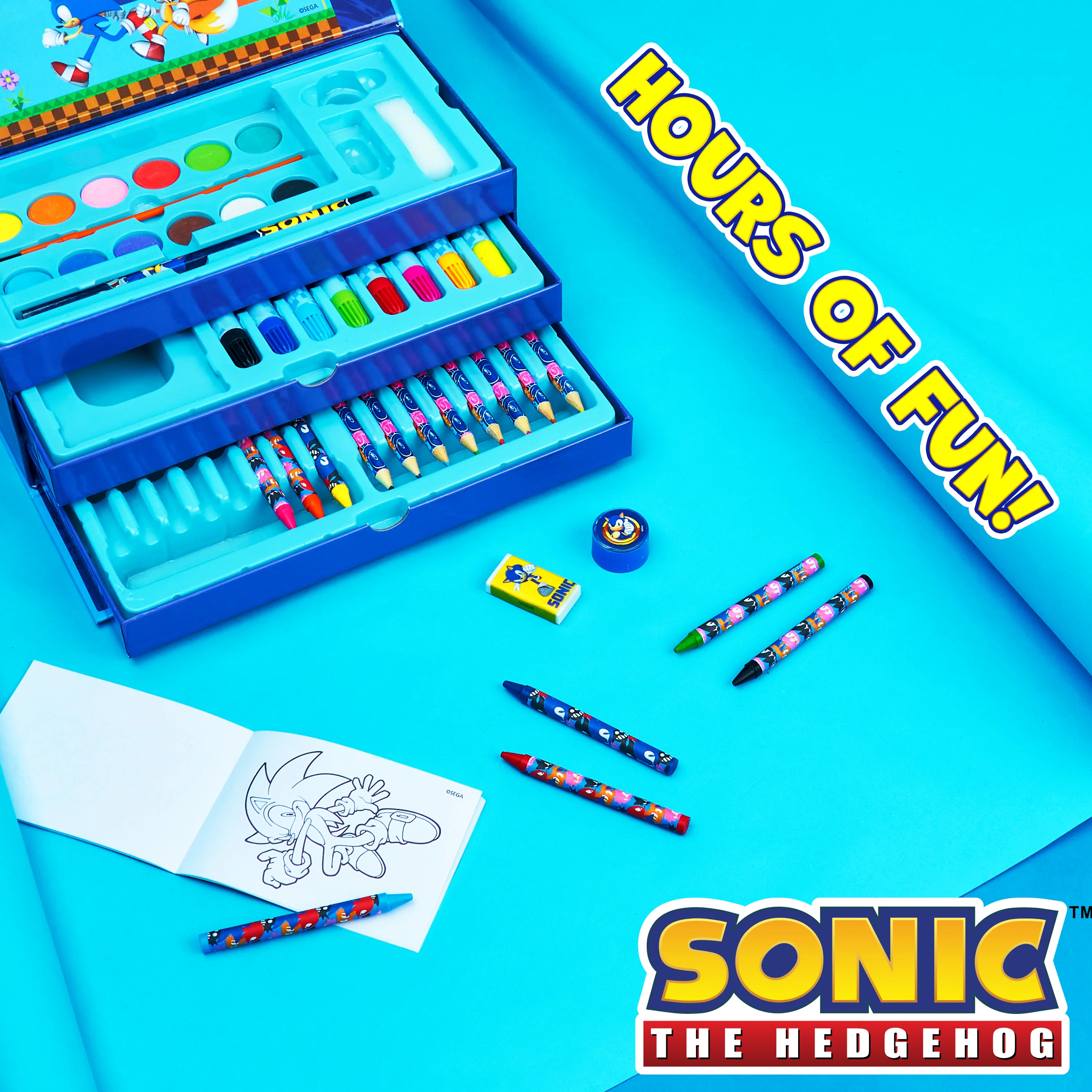 Sonic The Hedgehog Art Set for Girls Boys Colouring Sets for Children - Image 3