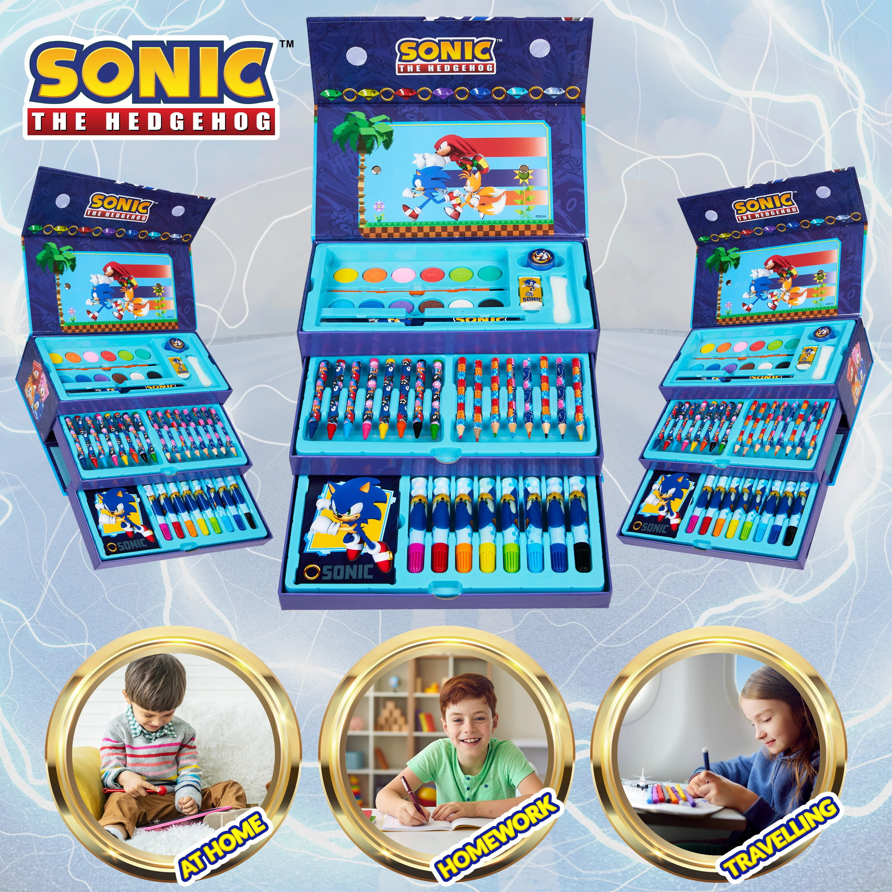 Sonic The Hedgehog Art Set for Girls Boys Colouring Sets for Children - Image 6